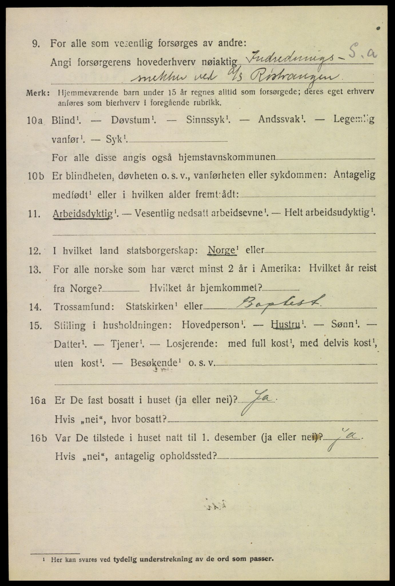 SAH, 1920 census for Tynset, 1920, p. 8361