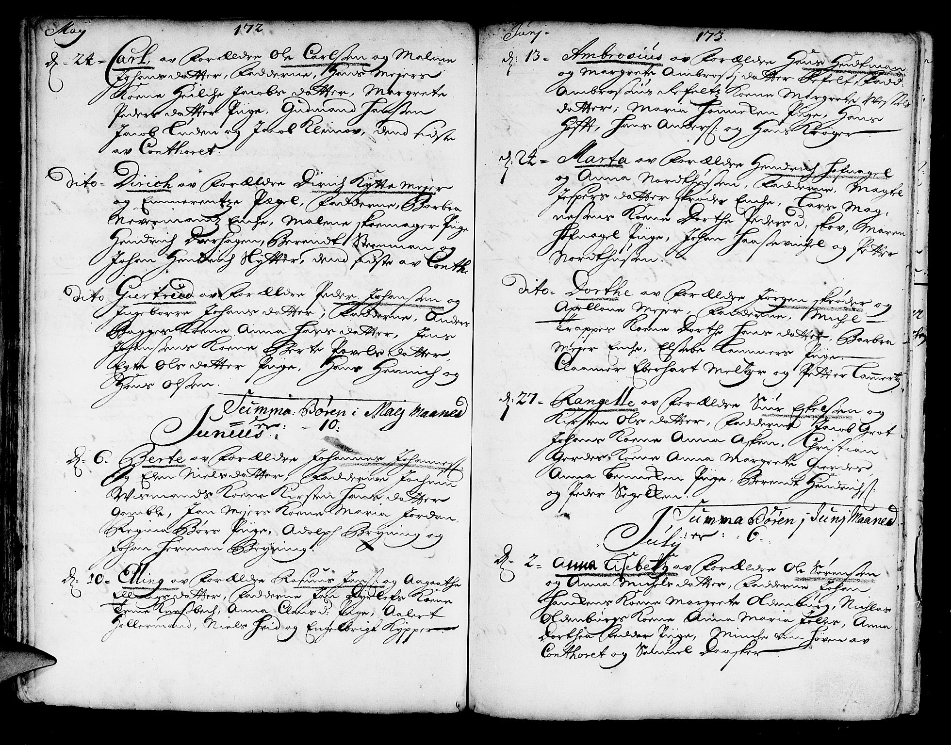 Korskirken sokneprestembete, AV/SAB-A-76101/H/Haa/L0002: Parish register (official) no. A 2, 1688-1697, p. 172-173