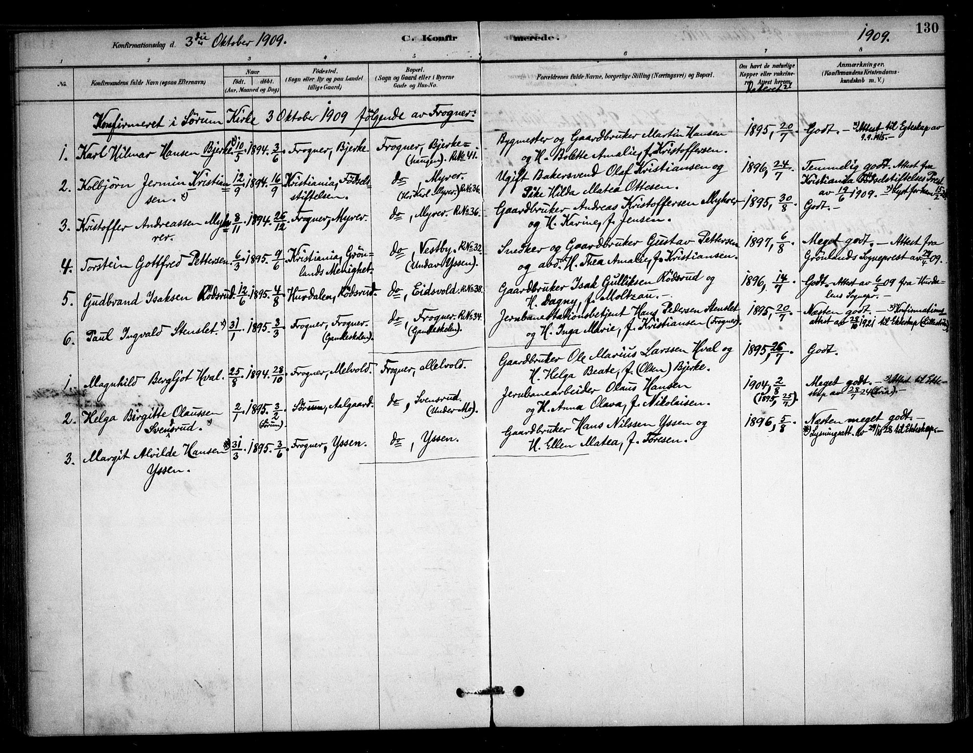 Sørum prestekontor Kirkebøker, SAO/A-10303/F/Fb/L0001: Parish register (official) no. II 1, 1878-1915, p. 130