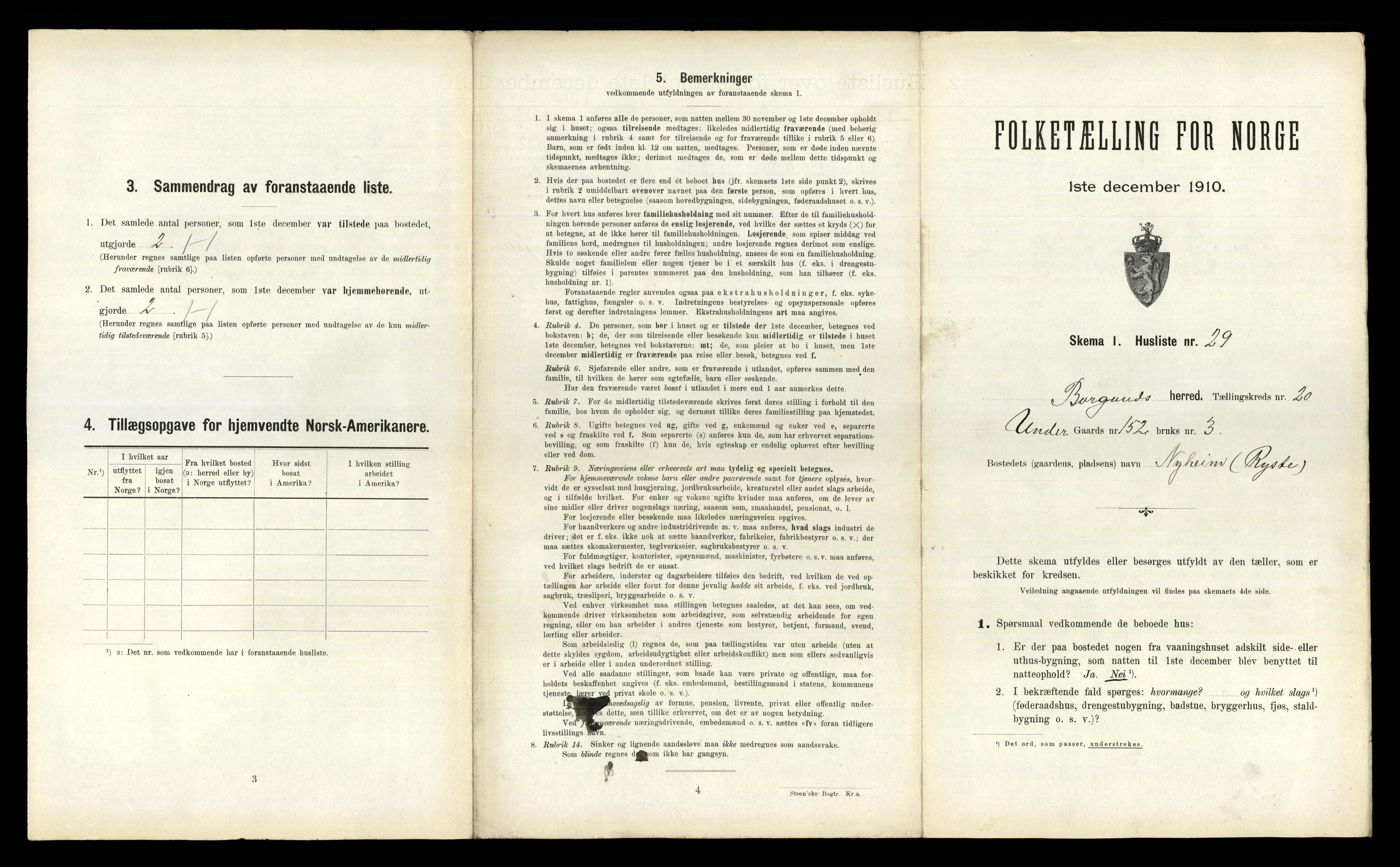 RA, 1910 census for Borgund, 1910, p. 1655