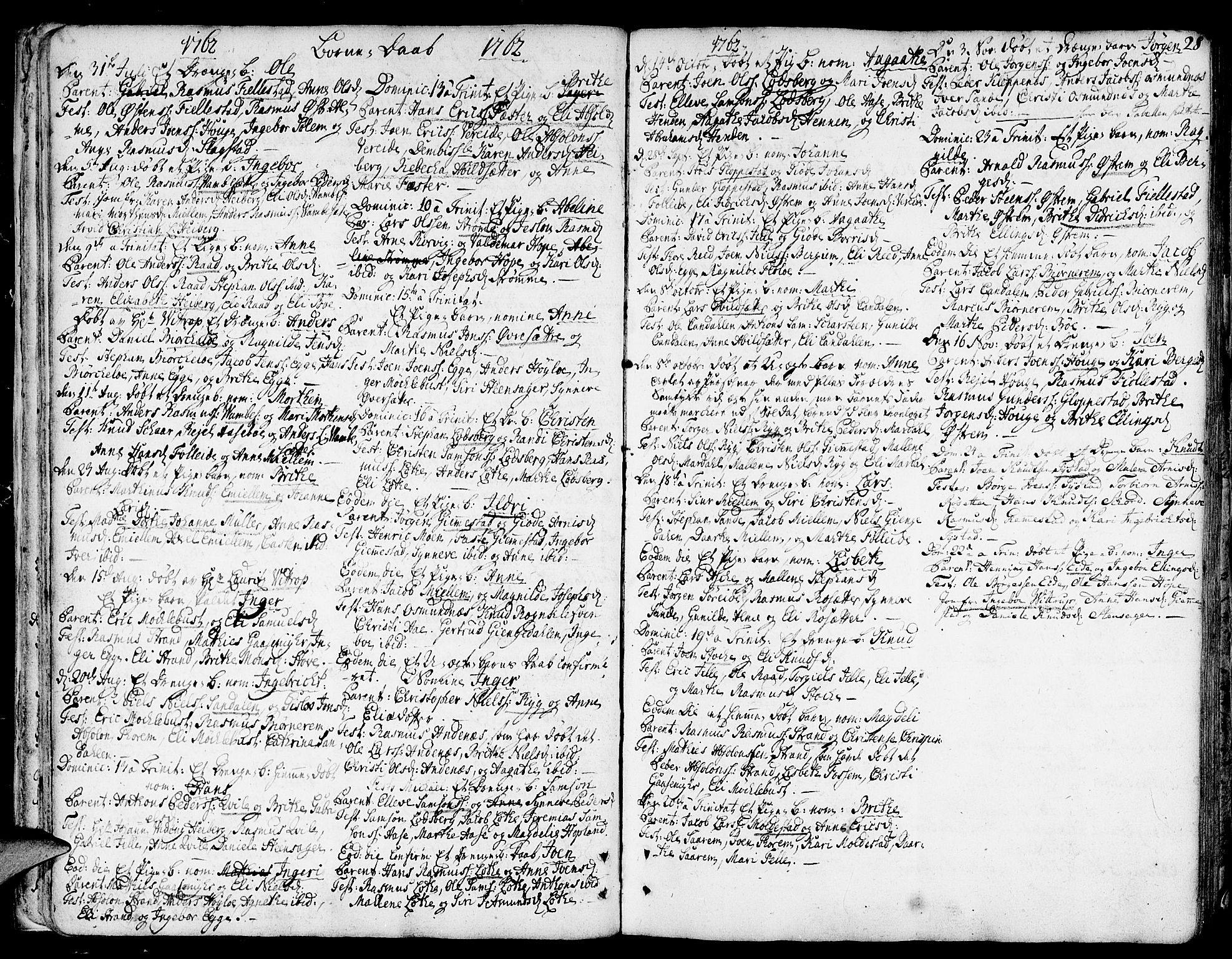 Gloppen sokneprestembete, AV/SAB-A-80101/H/Haa/Haaa/L0004: Parish register (official) no. A 4, 1758-1784, p. 28