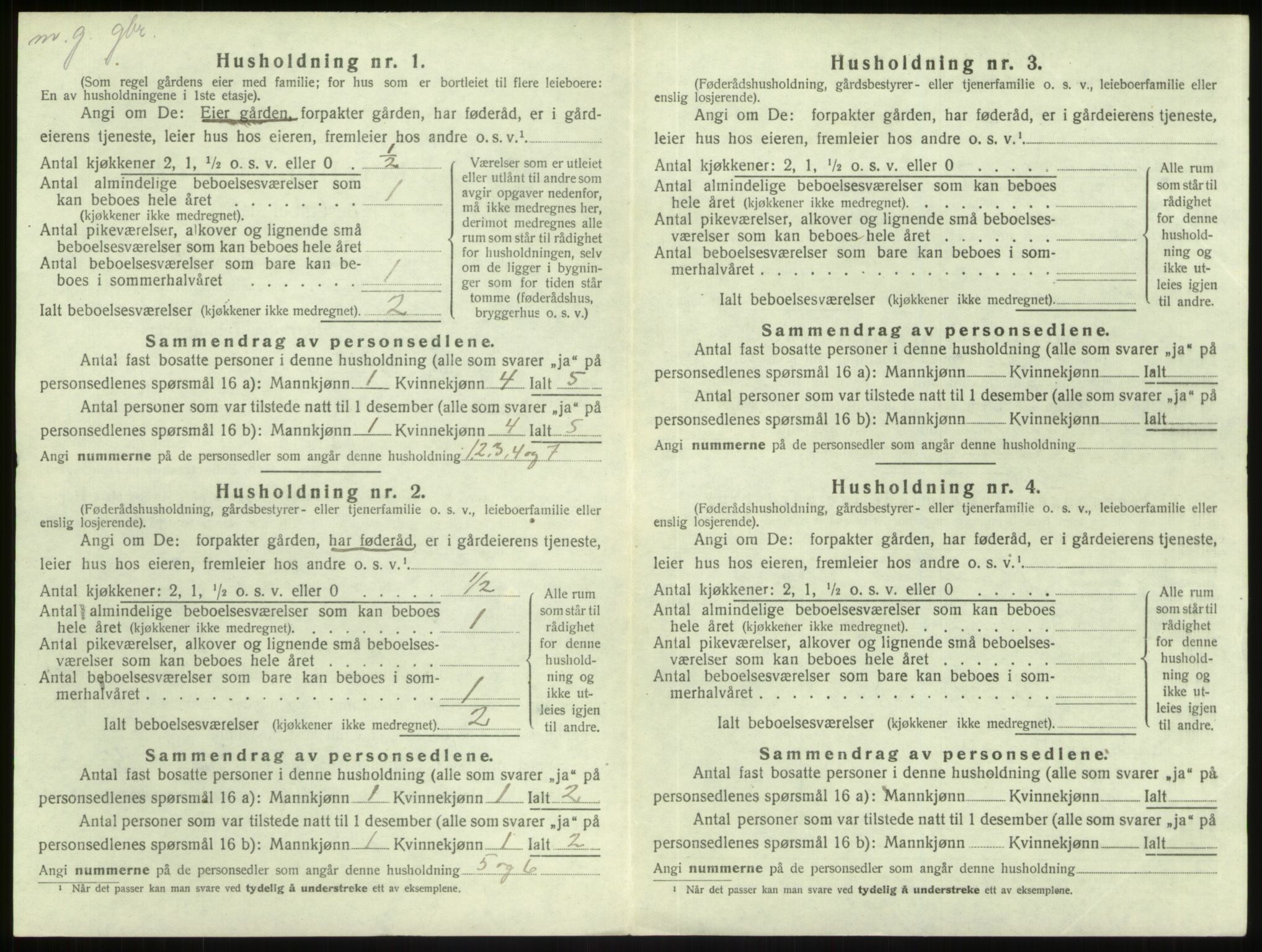 SAB, 1920 census for Gulen, 1920, p. 818