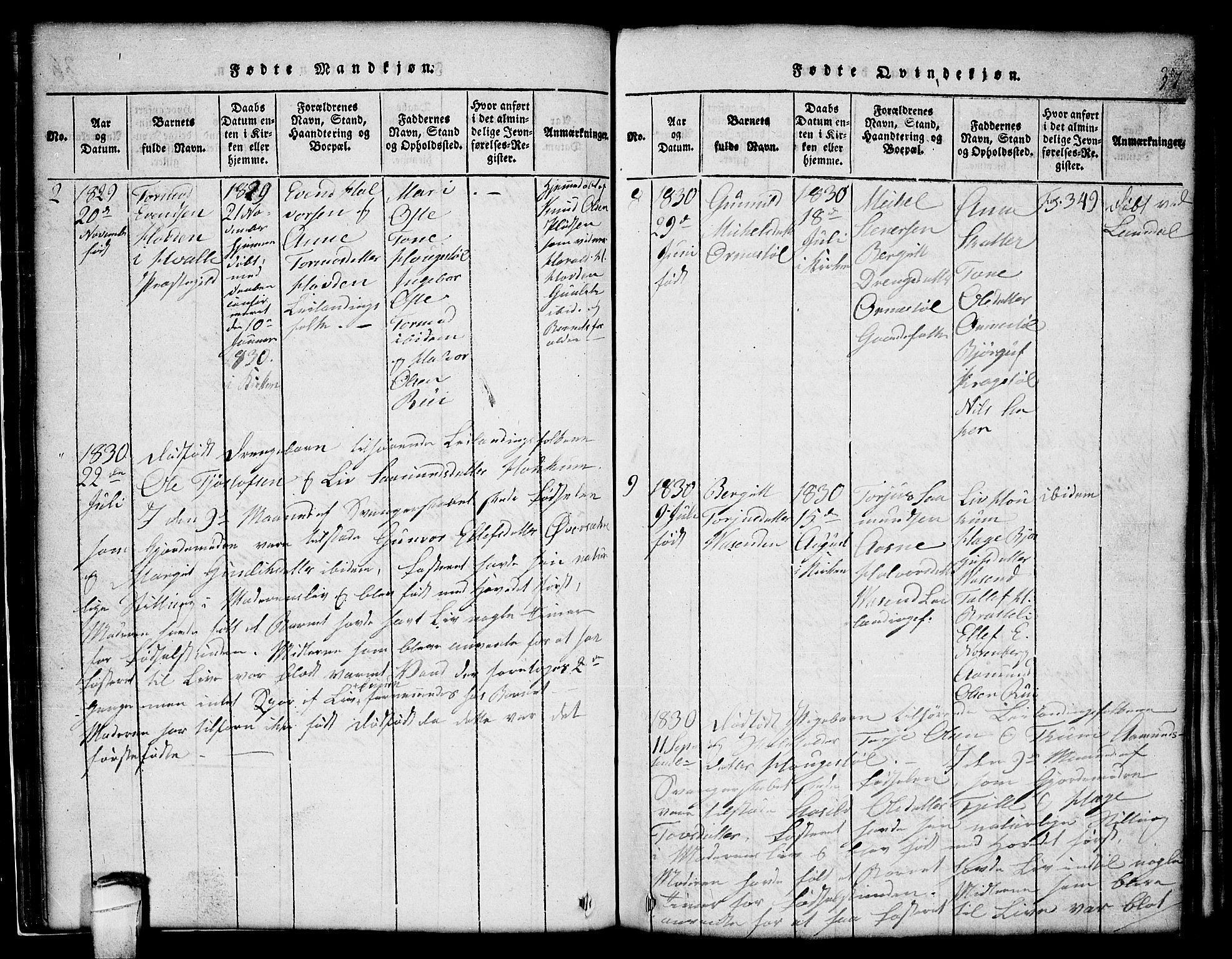 Lårdal kirkebøker, AV/SAKO-A-284/G/Gc/L0001: Parish register (copy) no. III 1, 1815-1854, p. 37