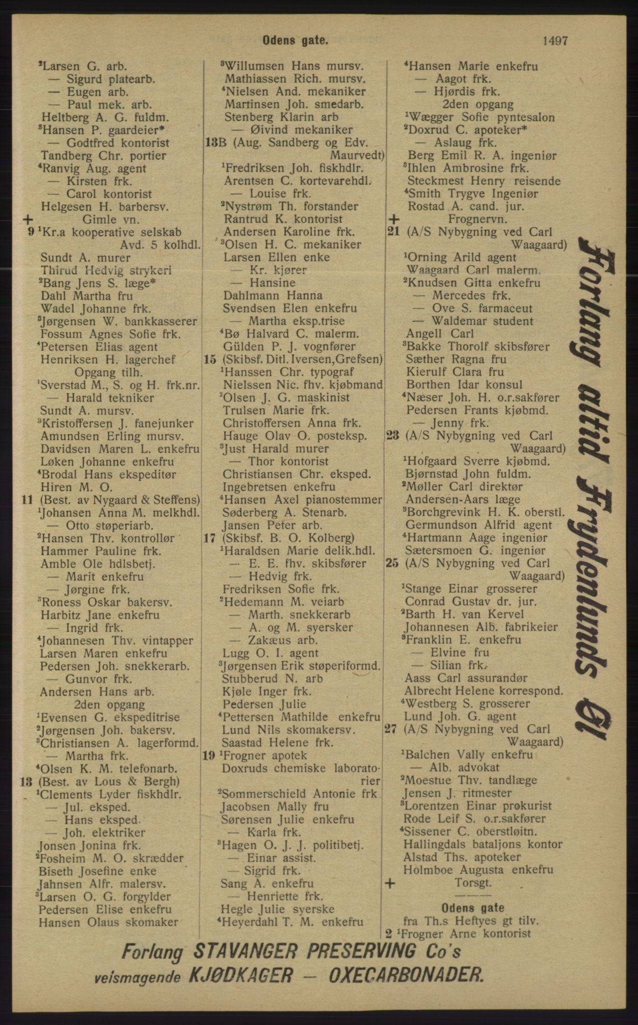 Kristiania/Oslo adressebok, PUBL/-, 1913, p. 1453