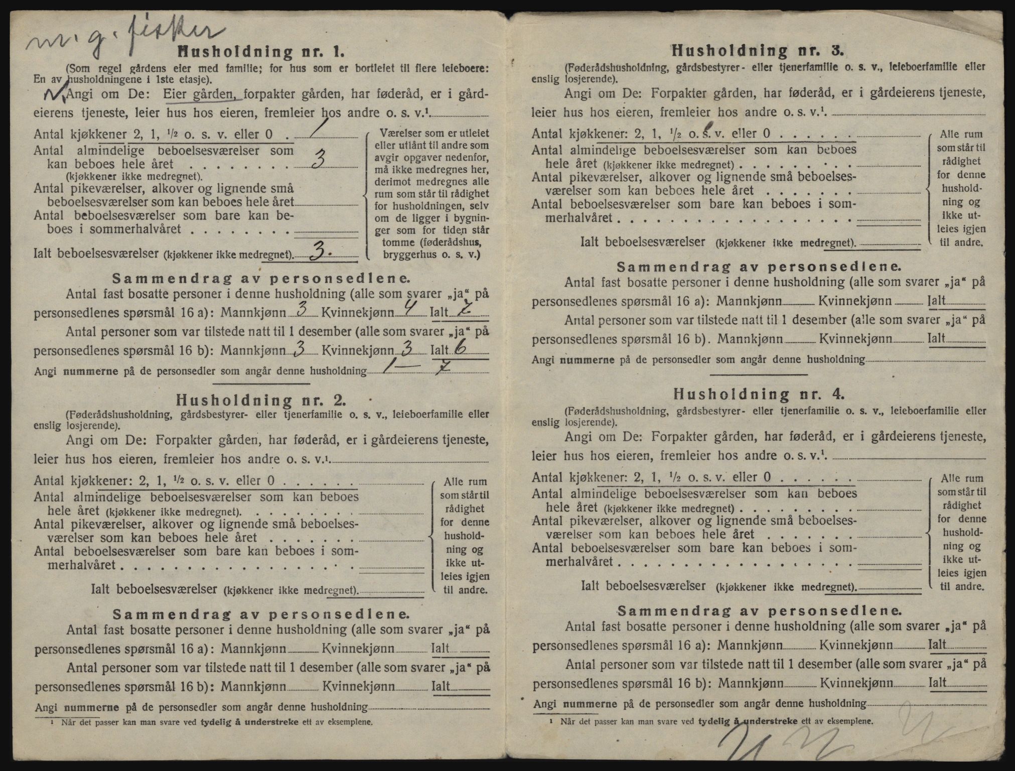 SAT, 1920 census for Kvenvær, 1920, p. 445