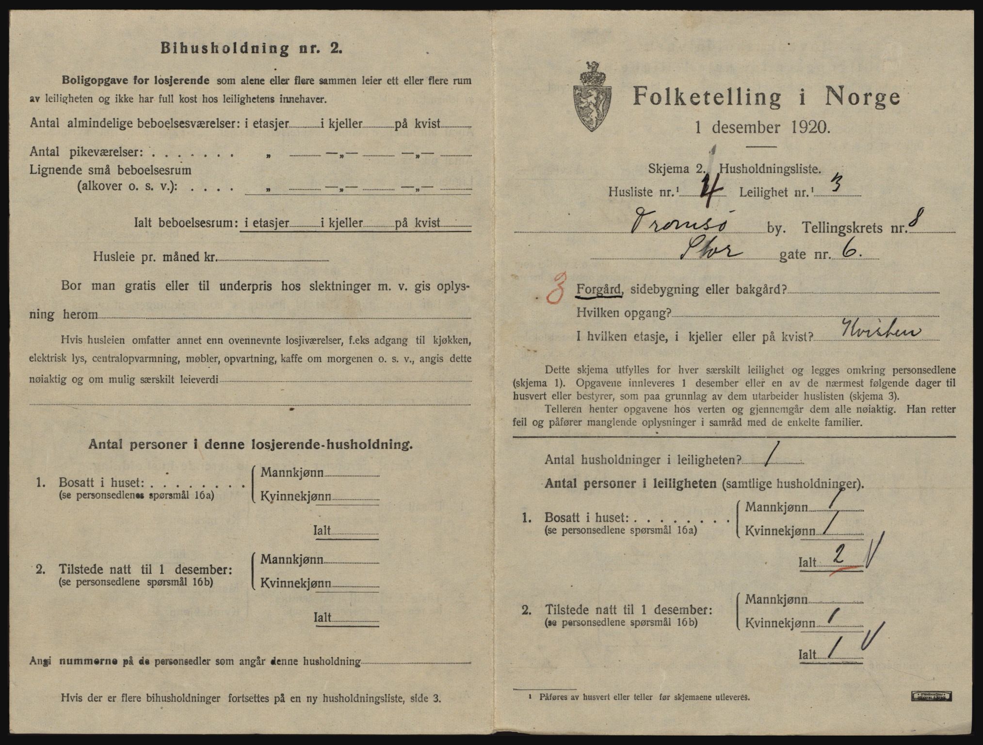 SATØ, 1920 census for Tromsø, 1920, p. 4457