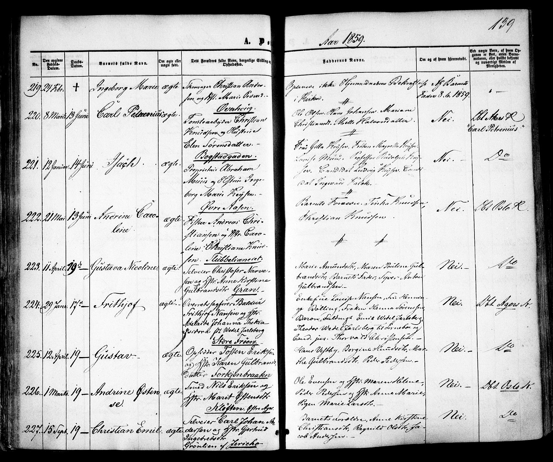Vestre Aker prestekontor Kirkebøker, SAO/A-10025/F/Fa/L0003: Parish register (official) no. 3, 1857-1868, p. 139