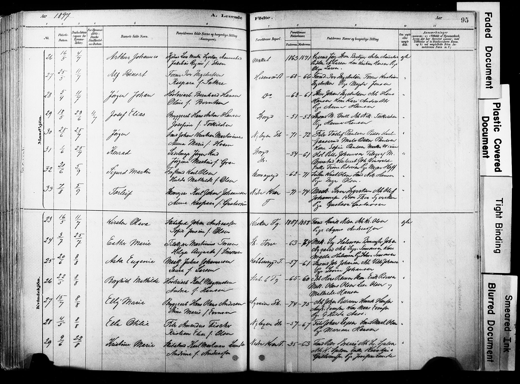 Strømsø kirkebøker, AV/SAKO-A-246/F/Fb/L0006: Parish register (official) no. II 6, 1879-1910, p. 95