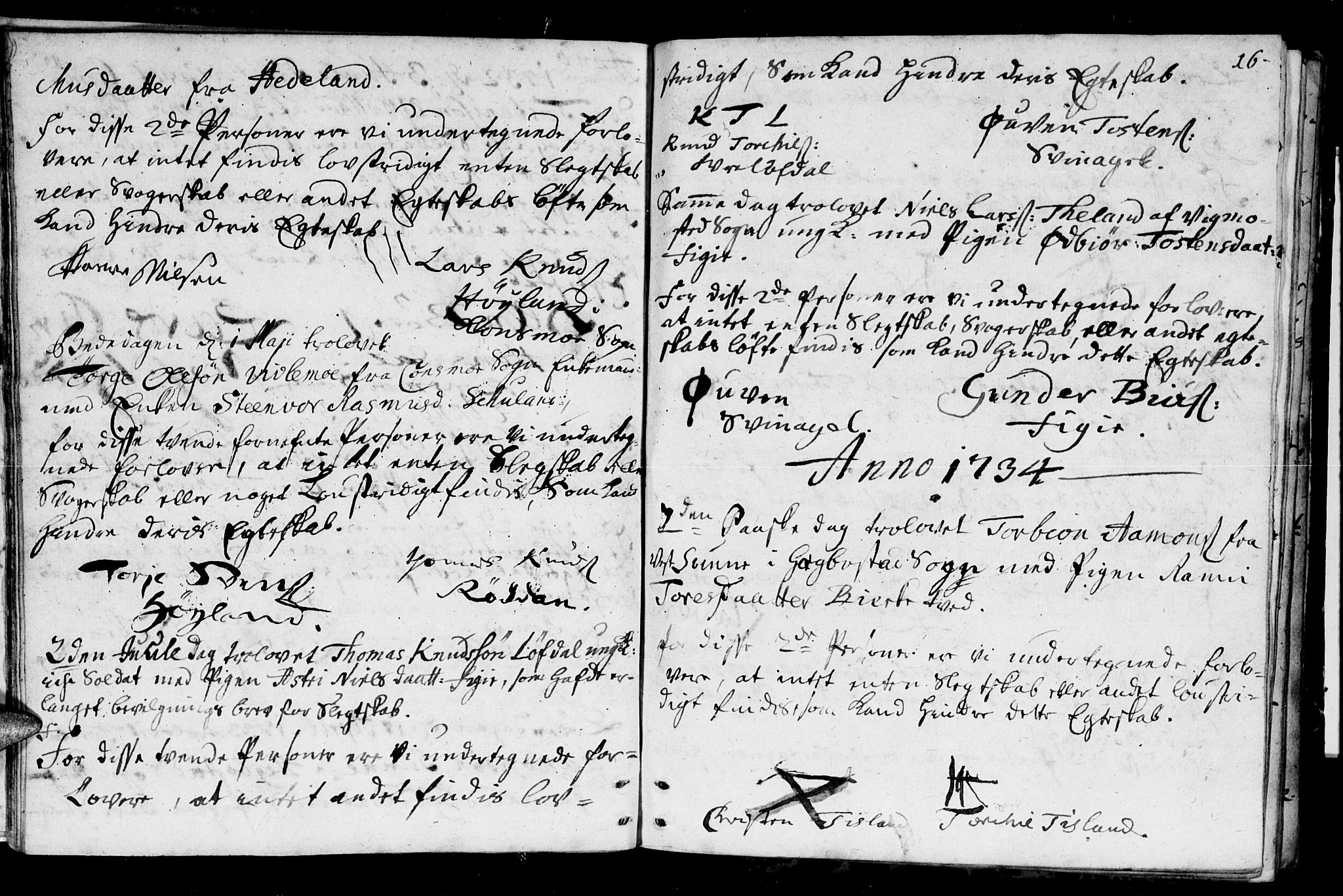 Holum sokneprestkontor, SAK/1111-0022/F/Fa/Fab/L0001: Parish register (official) no. A 1, 1720-1752, p. 16