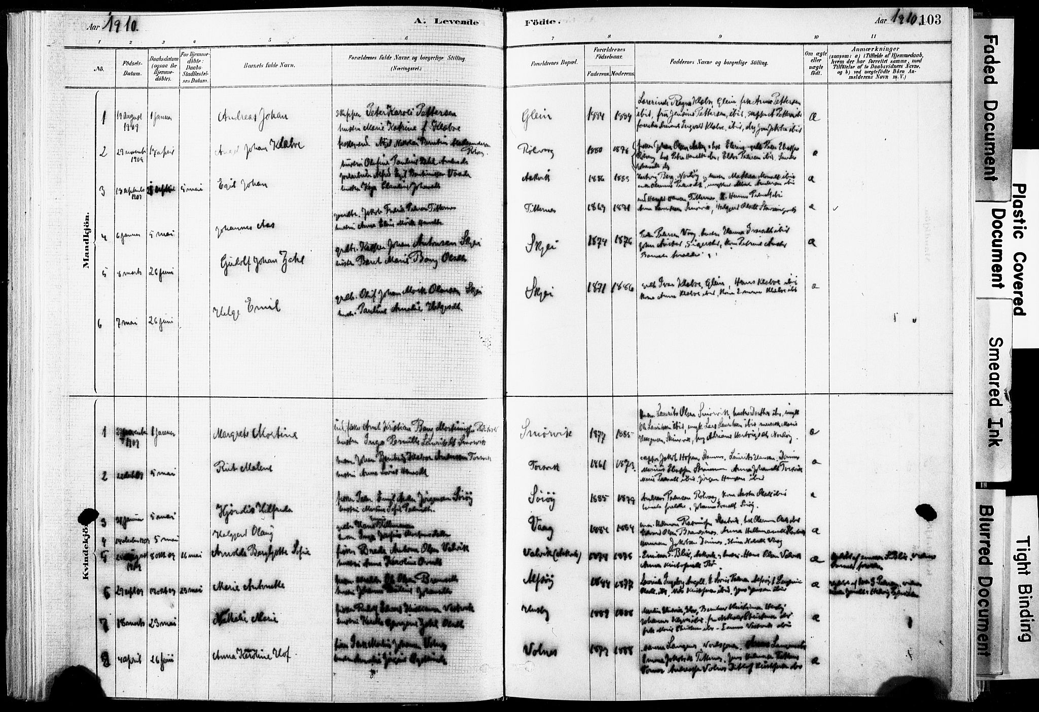 Ministerialprotokoller, klokkerbøker og fødselsregistre - Nordland, AV/SAT-A-1459/835/L0525: Parish register (official) no. 835A03I, 1881-1910, p. 103