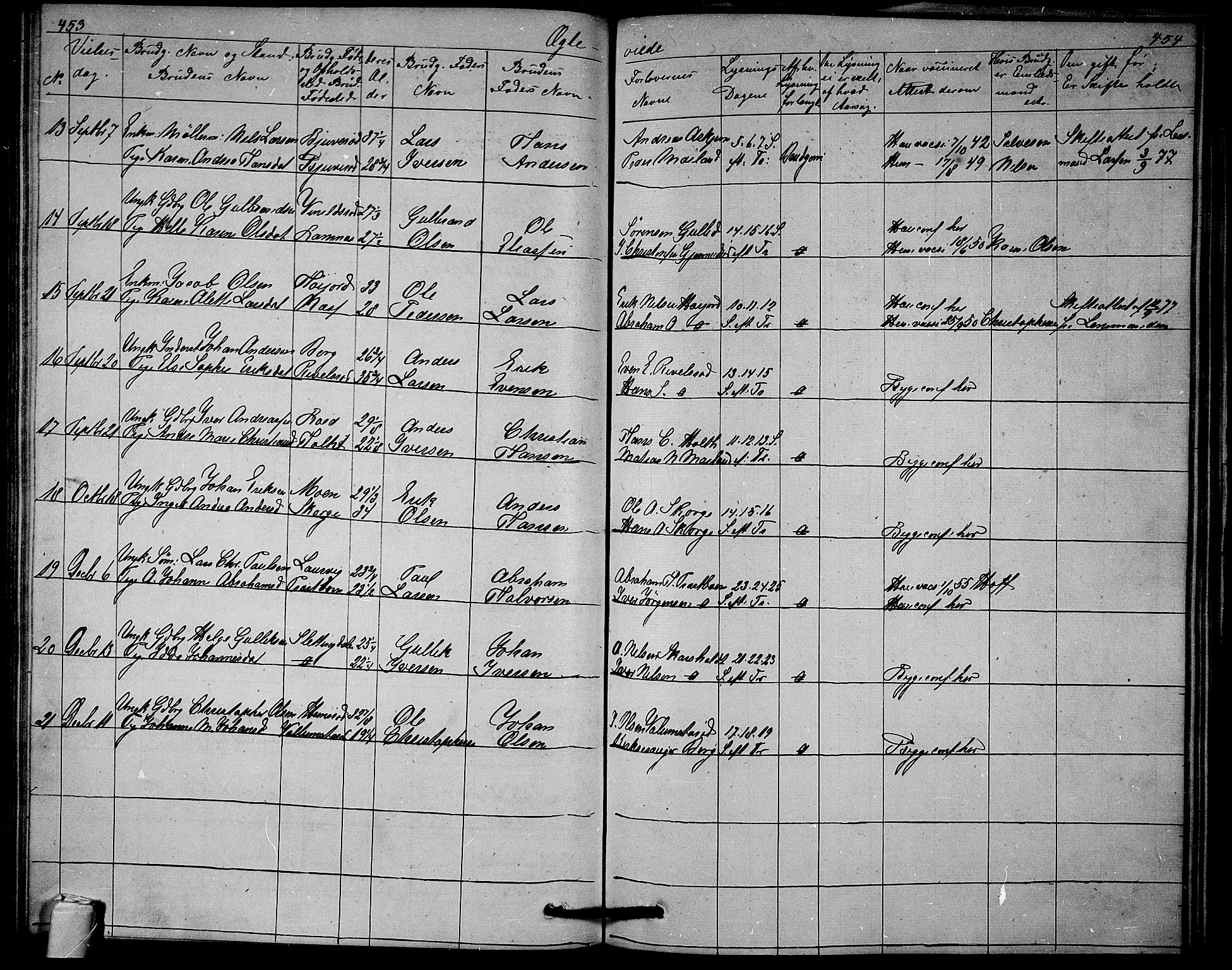 Andebu kirkebøker, AV/SAKO-A-336/G/Ga/L0004: Parish register (copy) no. I 4, 1868-1882, p. 453-454