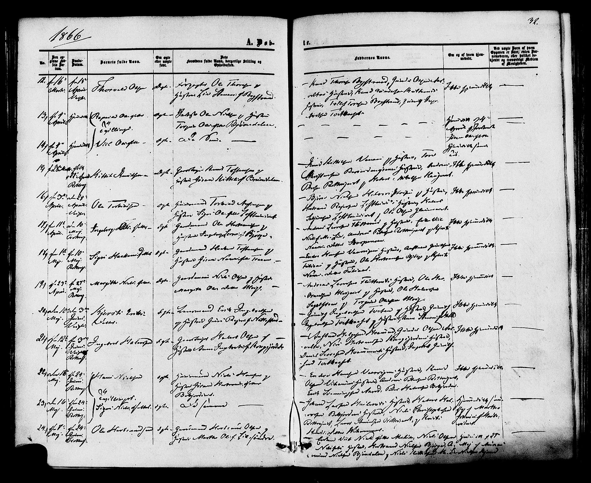 Rollag kirkebøker, AV/SAKO-A-240/F/Fa/L0009: Parish register (official) no. I 9, 1860-1874, p. 32