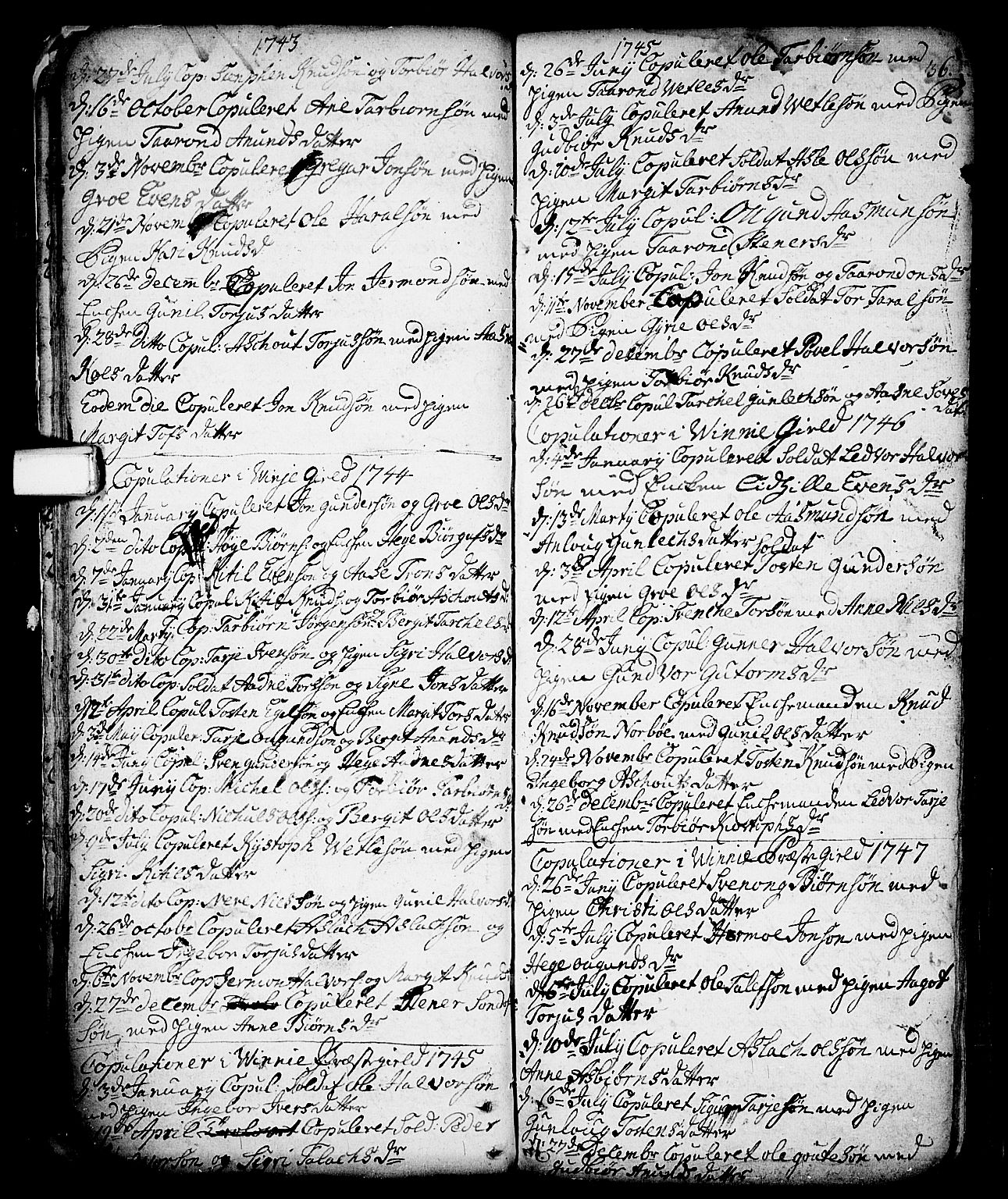 Vinje kirkebøker, SAKO/A-312/F/Fa/L0001: Parish register (official) no. I 1, 1717-1766, p. 36