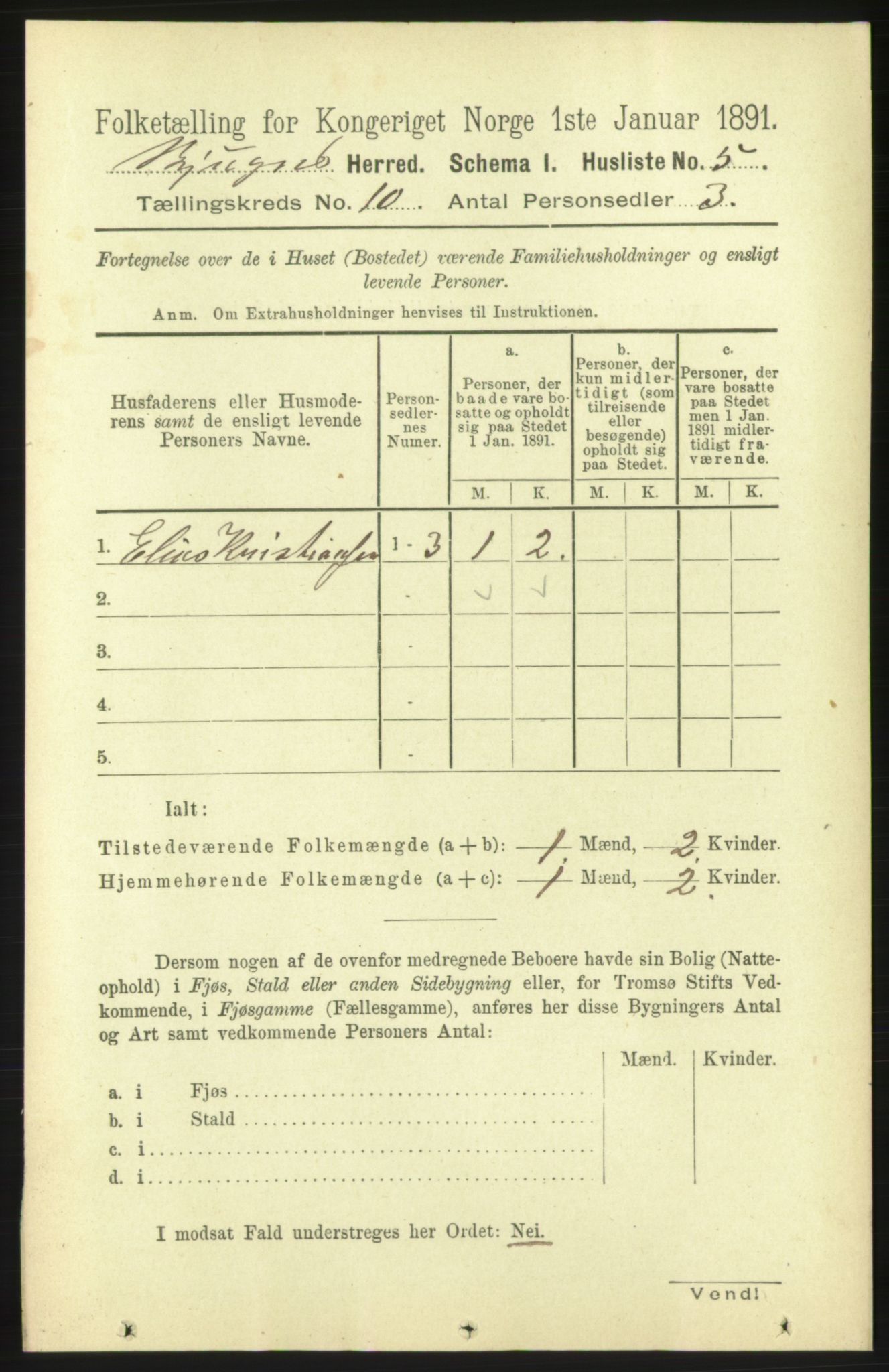 RA, 1891 census for 1627 Bjugn, 1891, p. 2655