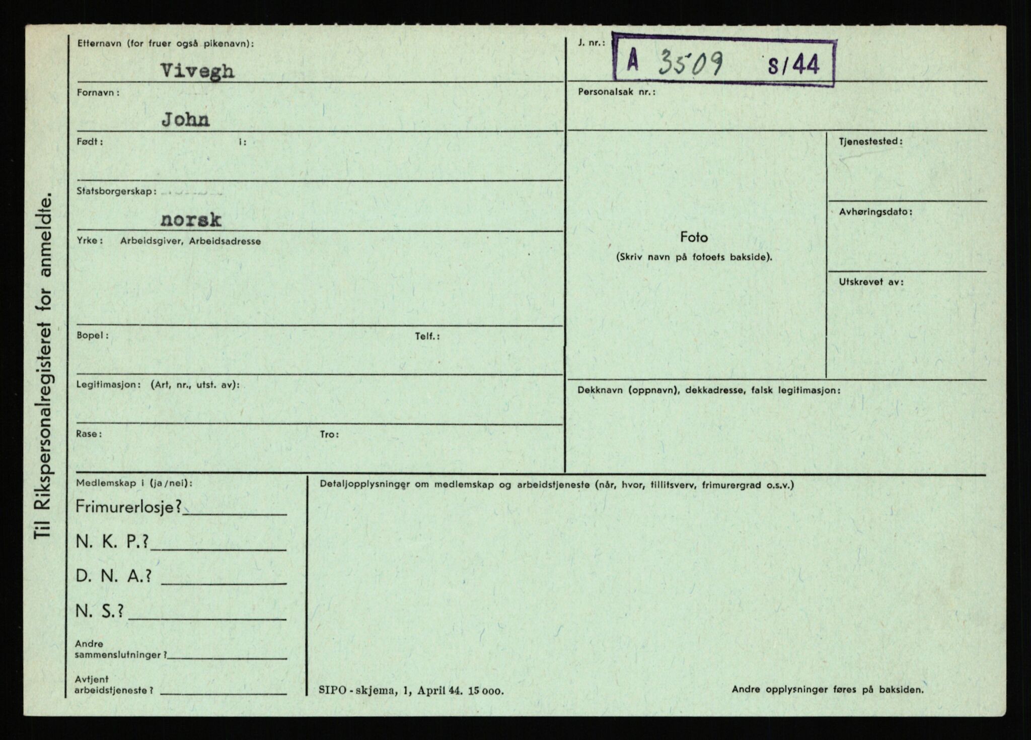 Statspolitiet - Hovedkontoret / Osloavdelingen, AV/RA-S-1329/C/Ca/L0016: Uberg - Øystese, 1943-1945, p. 1360