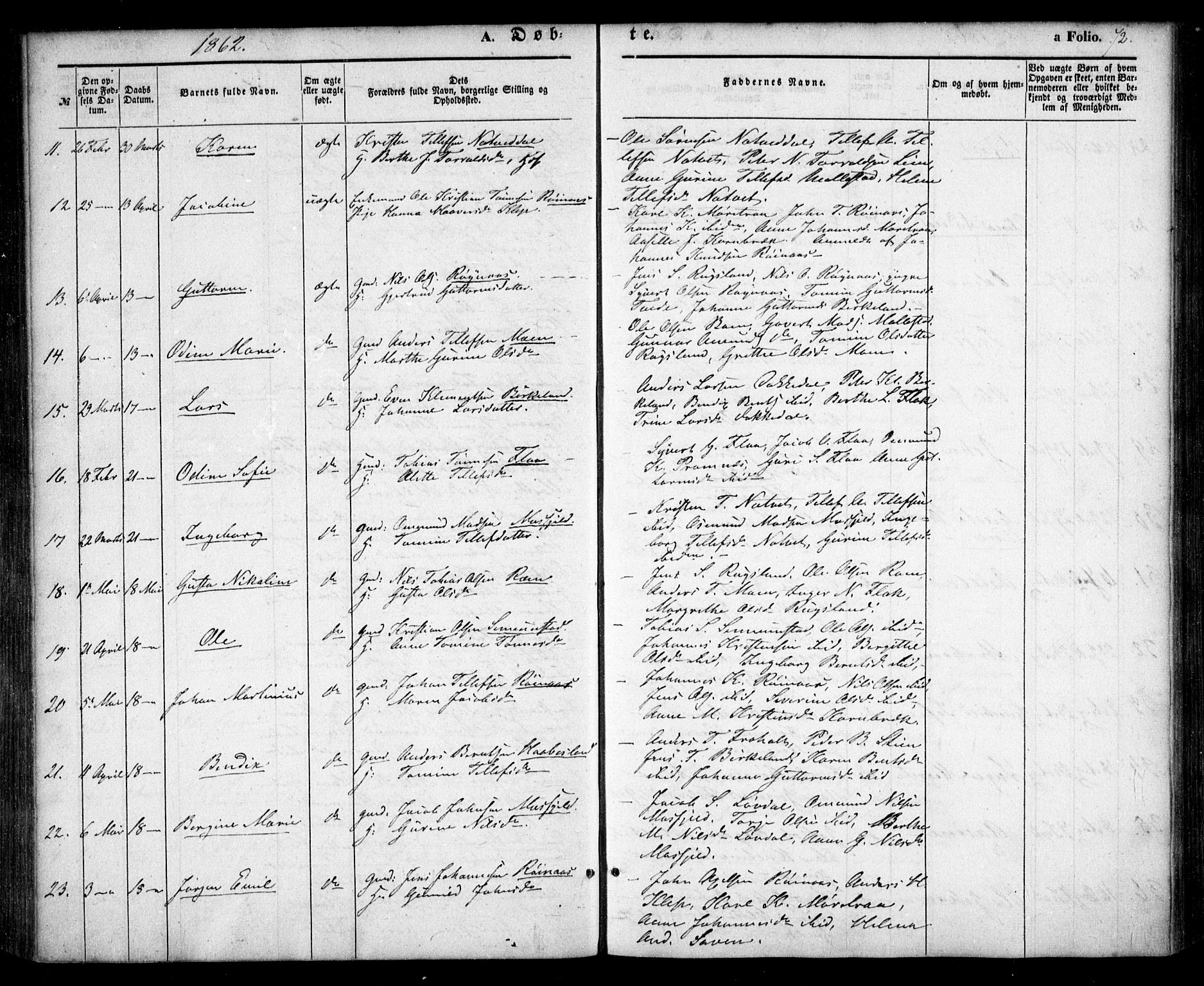 Birkenes sokneprestkontor, AV/SAK-1111-0004/F/Fa/L0003: Parish register (official) no. A 3, 1850-1866, p. 72