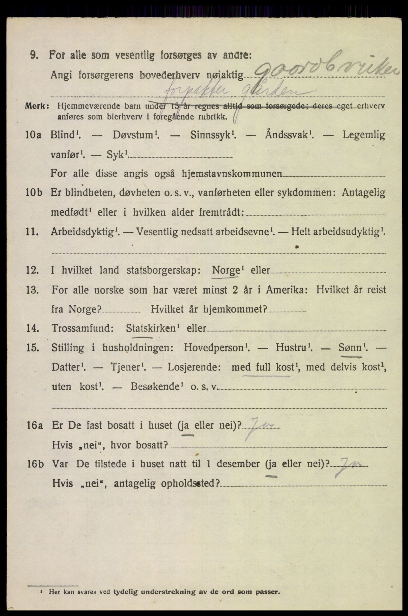 SAK, 1920 census for Kvinesdal, 1920, p. 4486