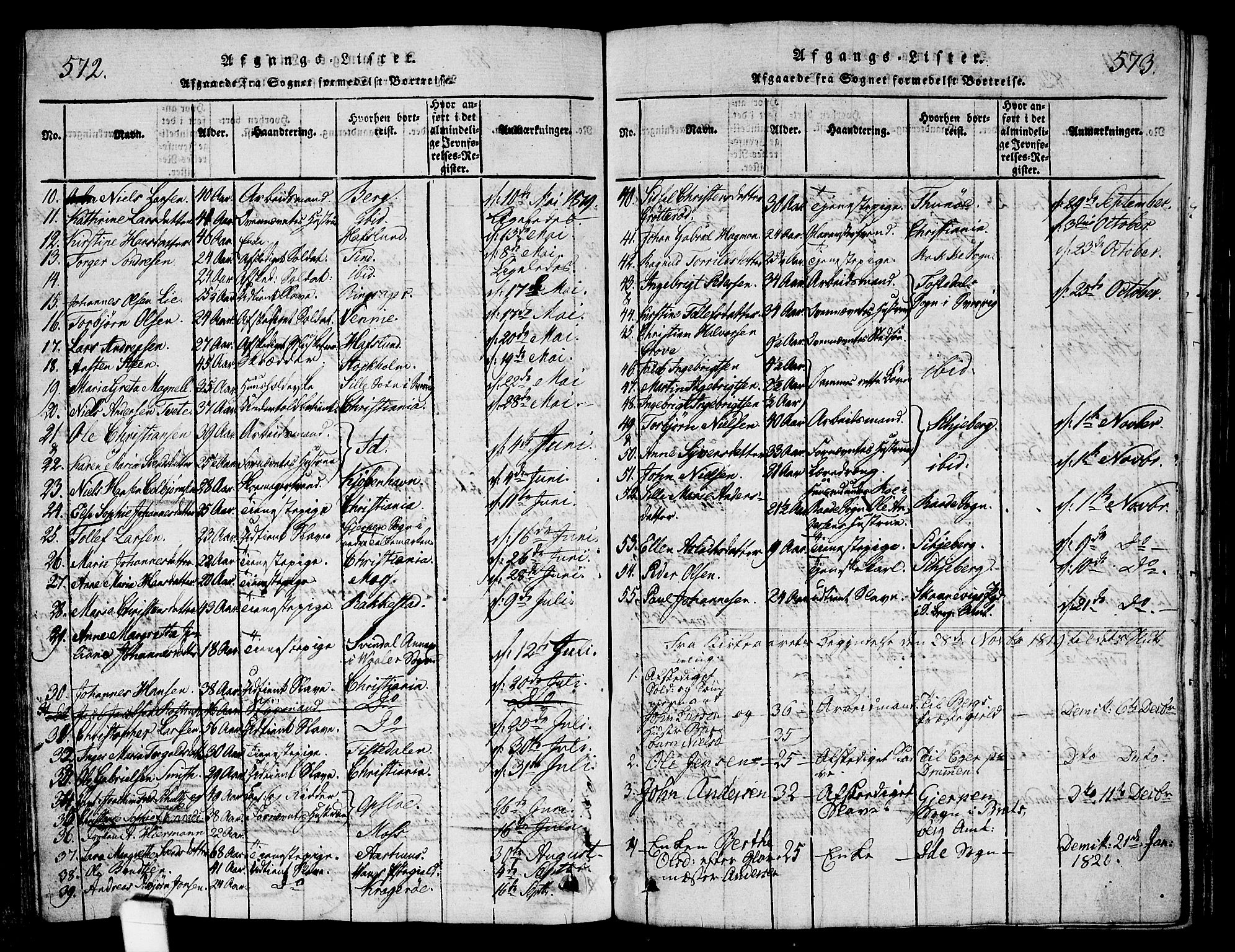 Halden prestekontor Kirkebøker, SAO/A-10909/G/Ga/L0001: Parish register (copy) no. 1, 1815-1833, p. 572-573