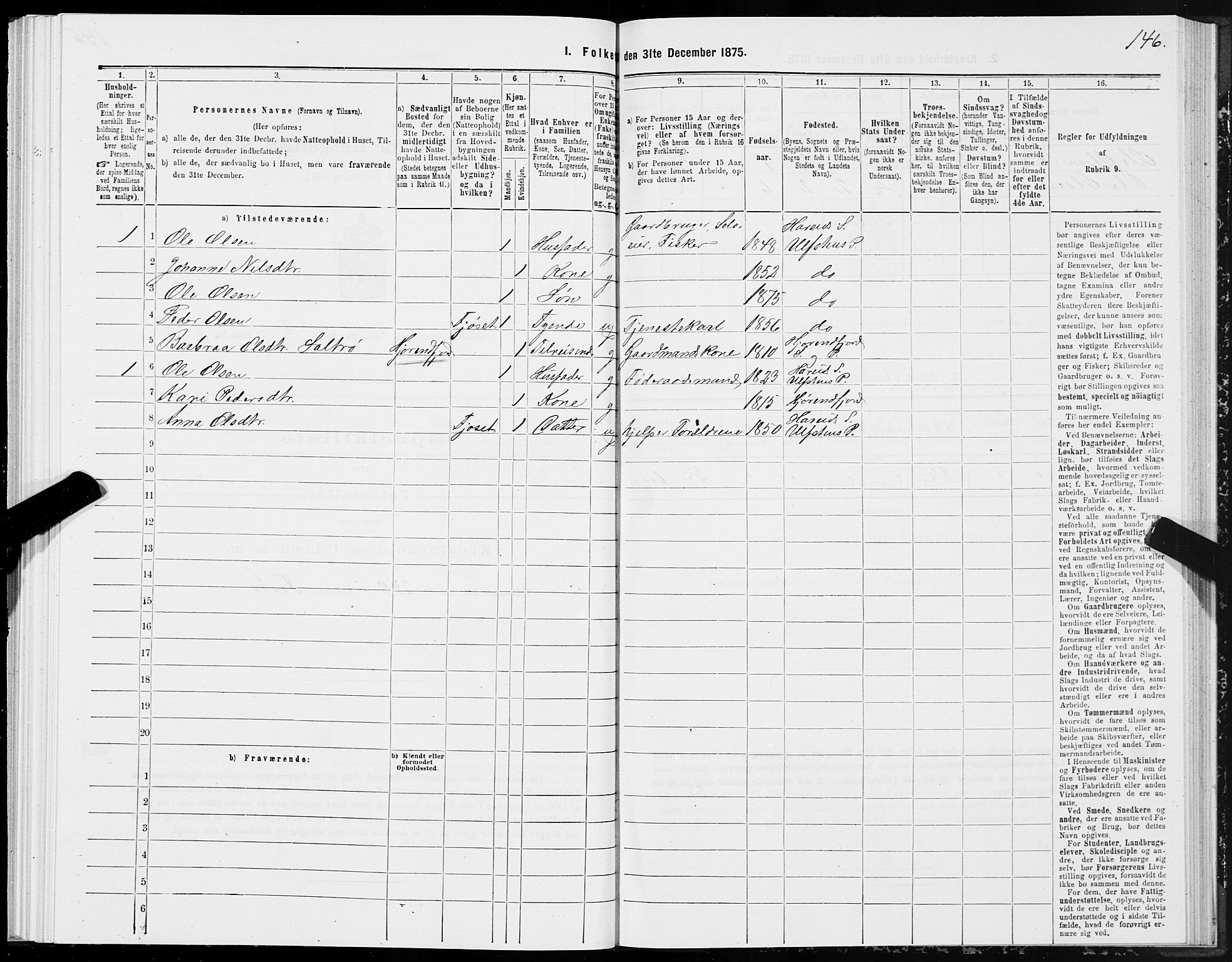 SAT, 1875 census for 1516P Ulstein, 1875, p. 5146