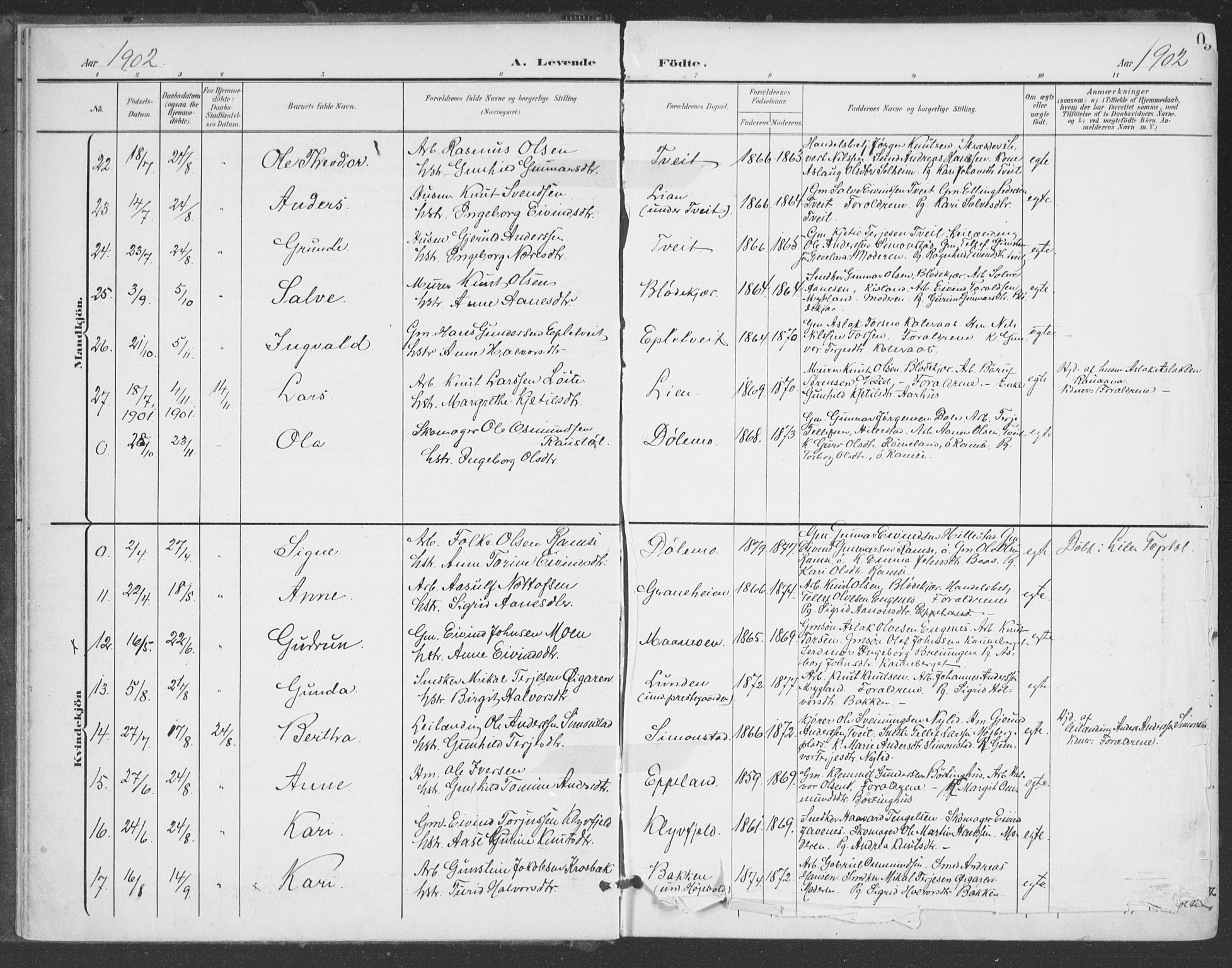 Åmli sokneprestkontor, SAK/1111-0050/F/Fa/Fac/L0012: Parish register (official) no. A 12, 1900-1914, p. 9