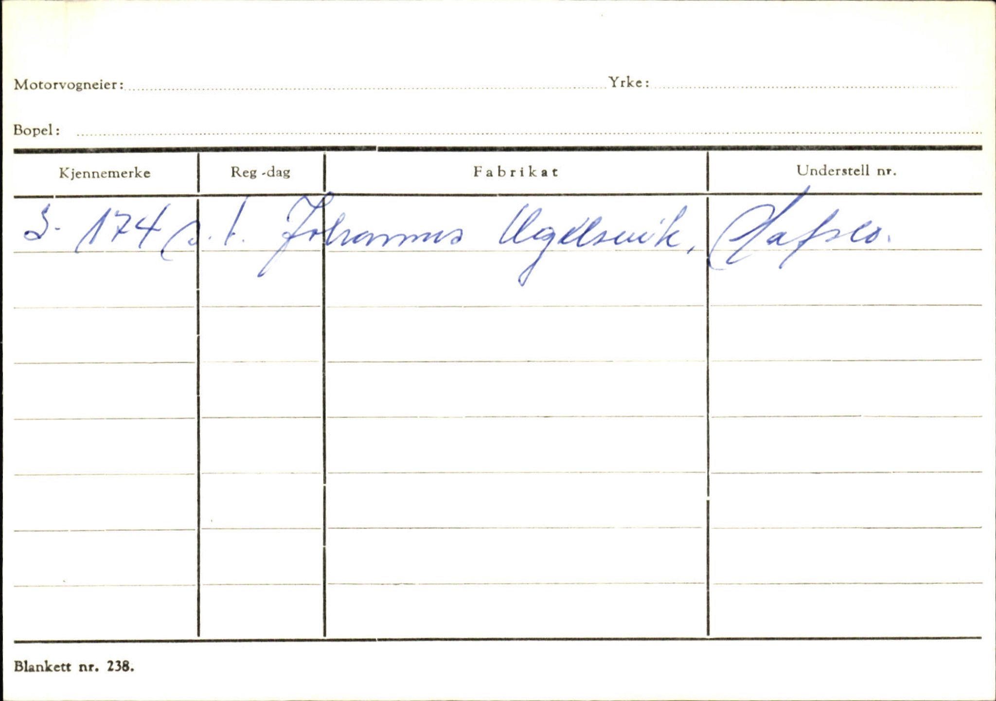 Statens vegvesen, Sogn og Fjordane vegkontor, SAB/A-5301/4/F/L0124: Eigarregister Sogndal A-U, 1945-1975, p. 1675