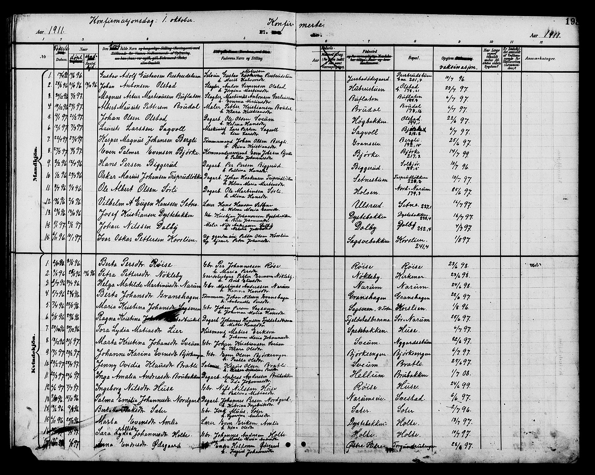 Vestre Toten prestekontor, SAH/PREST-108/H/Ha/Hab/L0011: Parish register (copy) no. 11, 1901-1911, p. 198