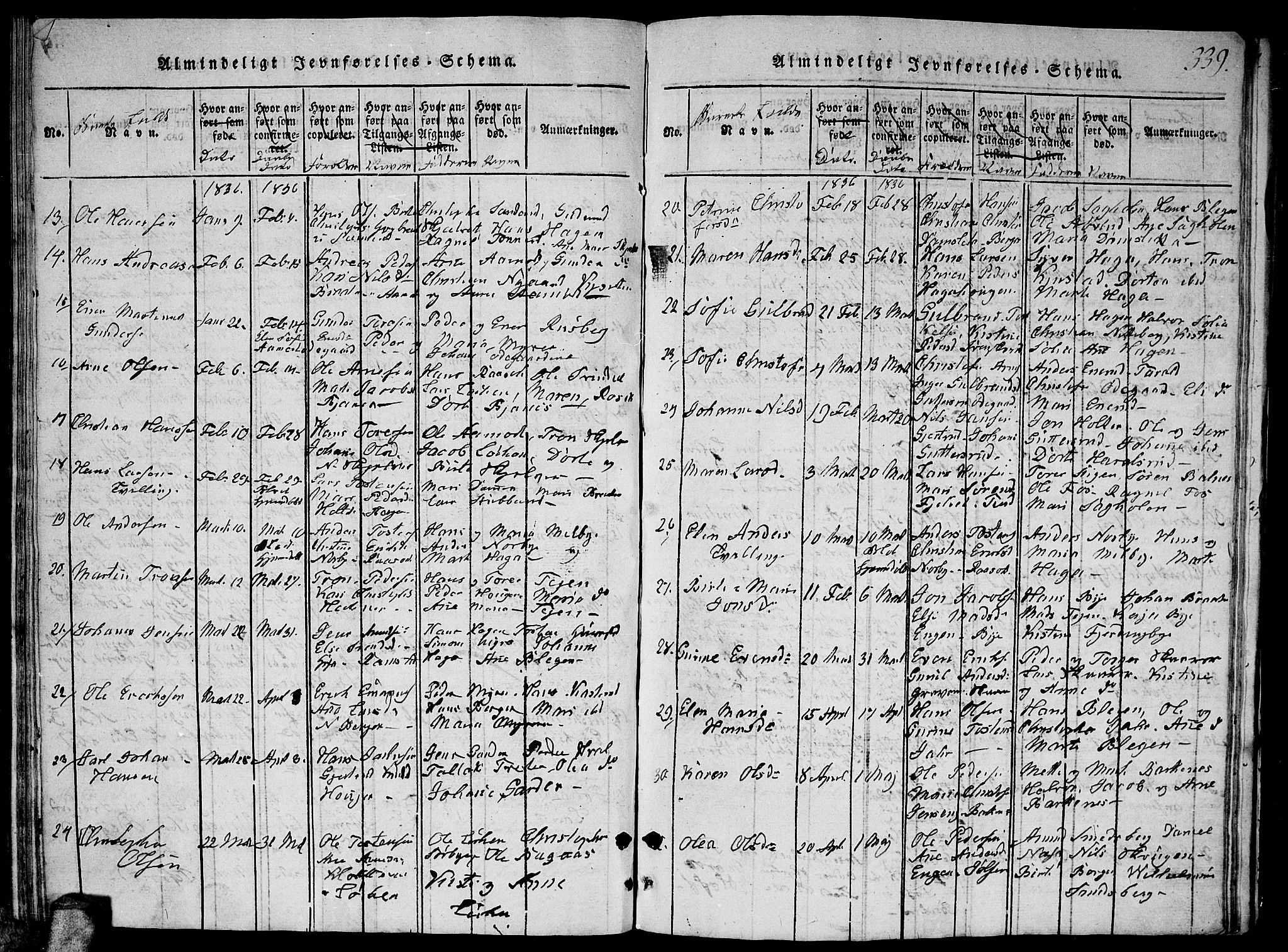 Fet prestekontor Kirkebøker, AV/SAO-A-10370a/G/Ga/L0001: Parish register (copy) no. I 1, 1815-1842, p. 339