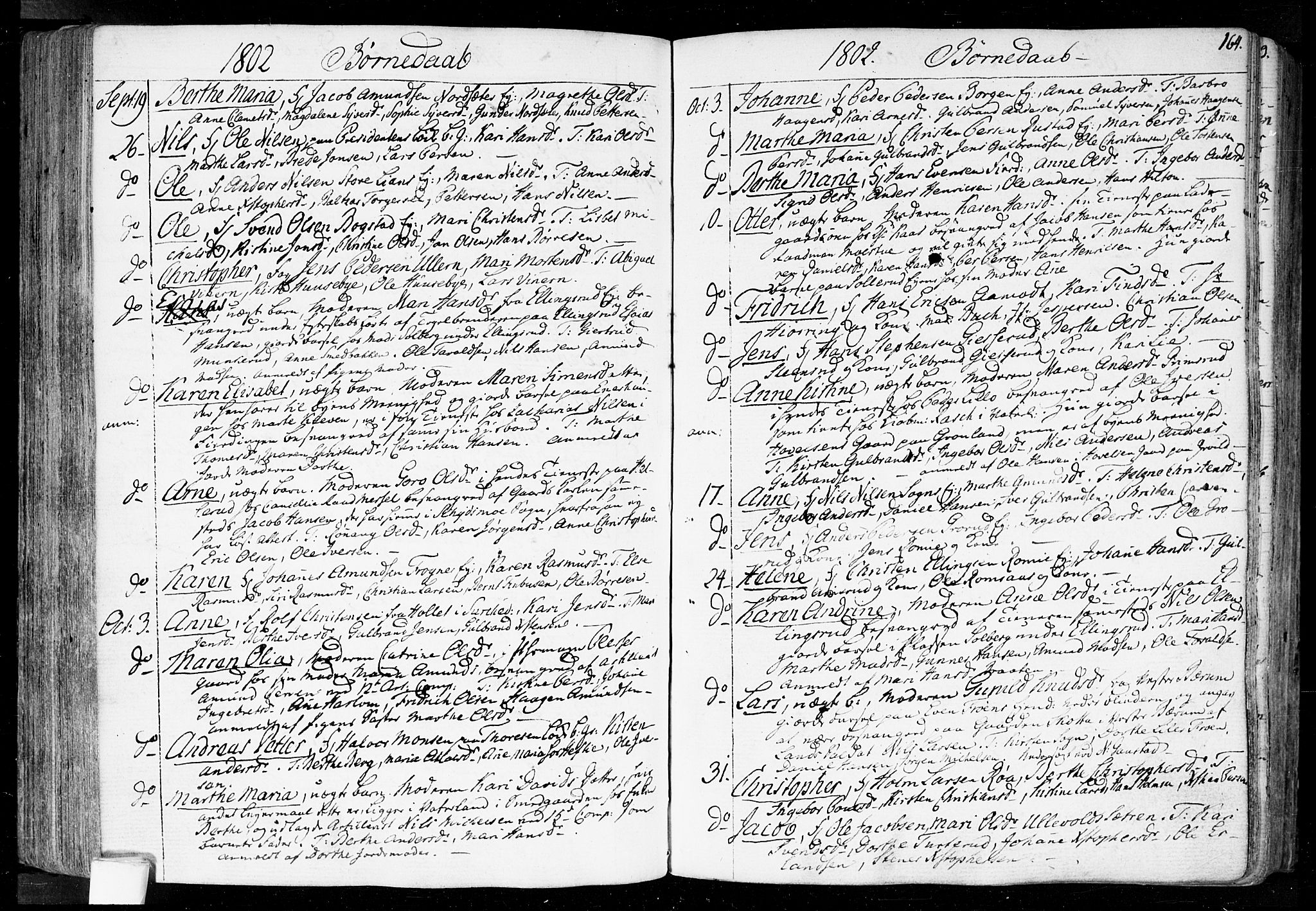 Aker prestekontor kirkebøker, SAO/A-10861/F/L0010: Parish register (official) no. 10, 1786-1809, p. 164