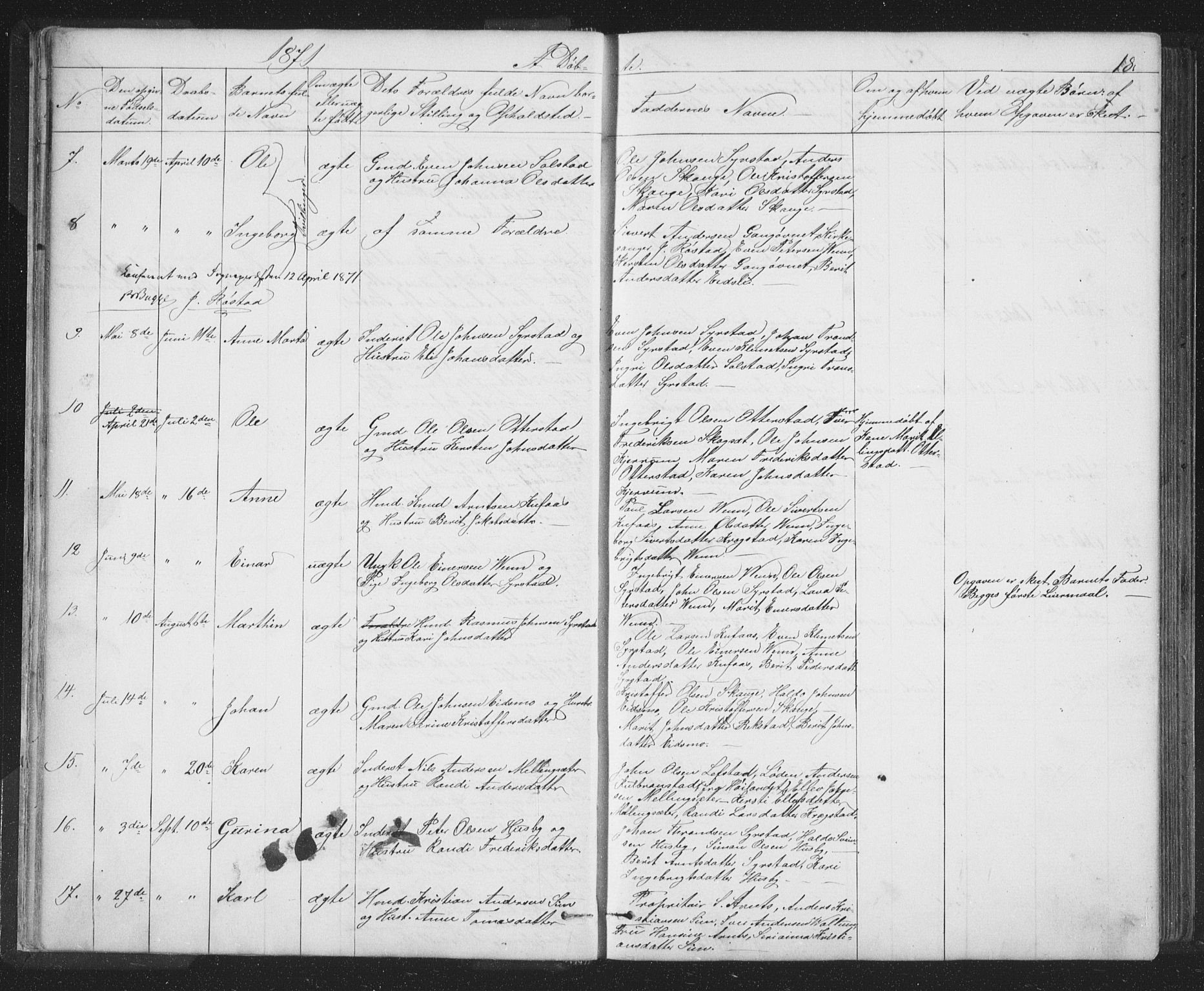 Ministerialprotokoller, klokkerbøker og fødselsregistre - Sør-Trøndelag, SAT/A-1456/667/L0798: Parish register (copy) no. 667C03, 1867-1929, p. 18