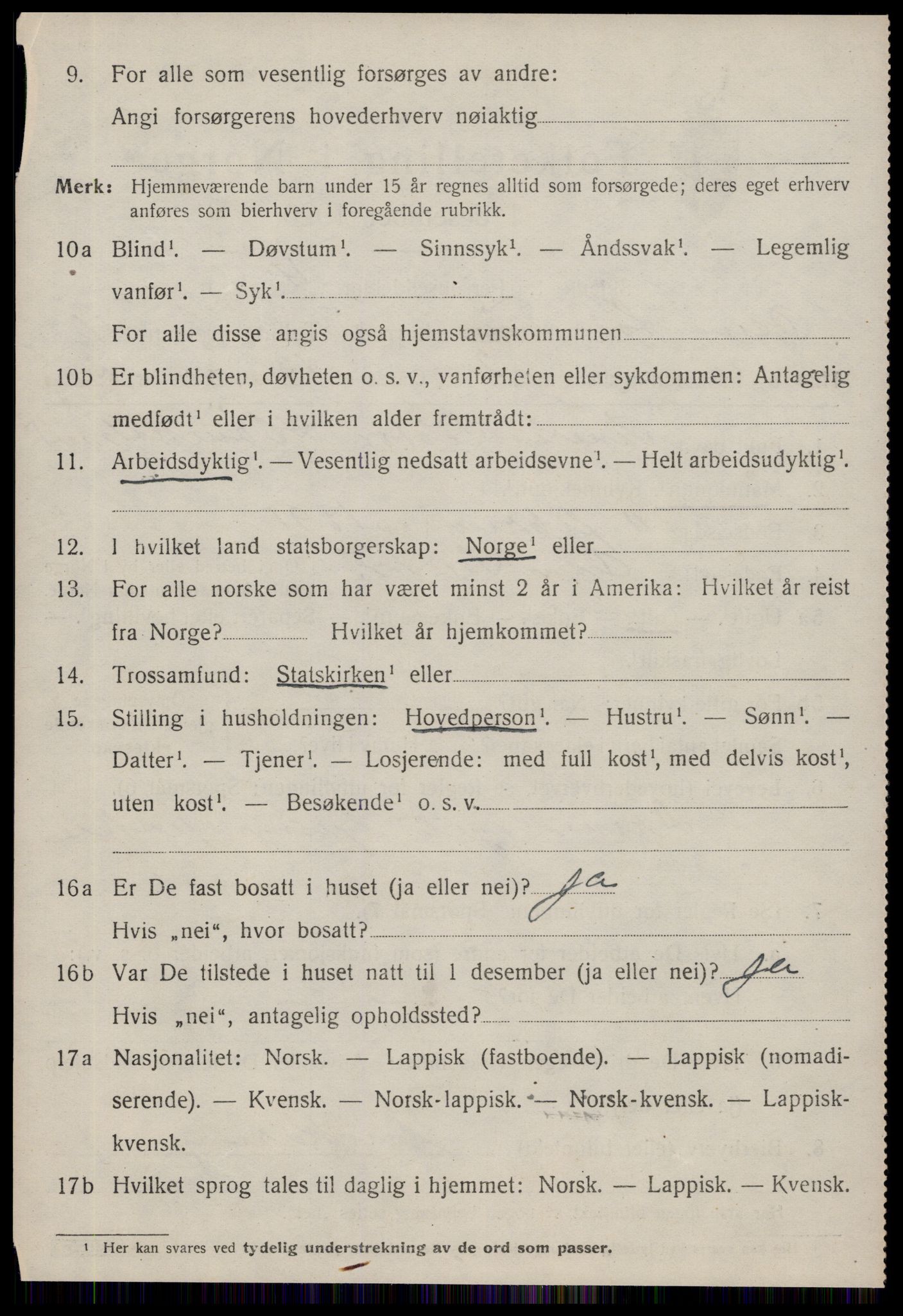 SAT, 1920 census for Osen, 1920, p. 1586