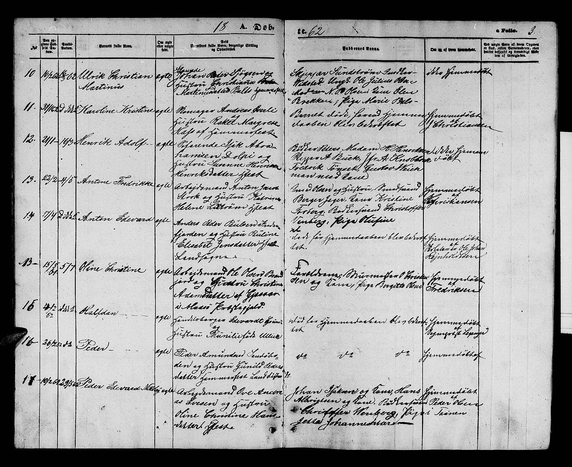Hammerfest sokneprestkontor, SATØ/S-1347/H/Hb/L0003.klokk: Parish register (copy) no. 3 /1, 1862-1868, p. 3