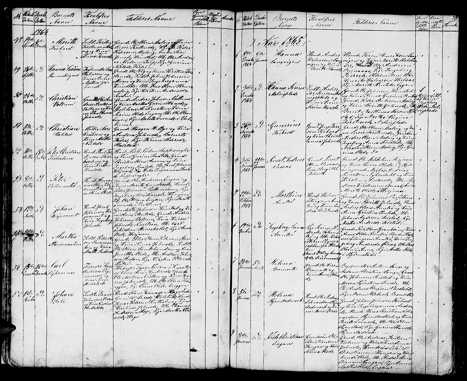 Ministerialprotokoller, klokkerbøker og fødselsregistre - Sør-Trøndelag, AV/SAT-A-1456/616/L0422: Parish register (copy) no. 616C05, 1850-1888, p. 39