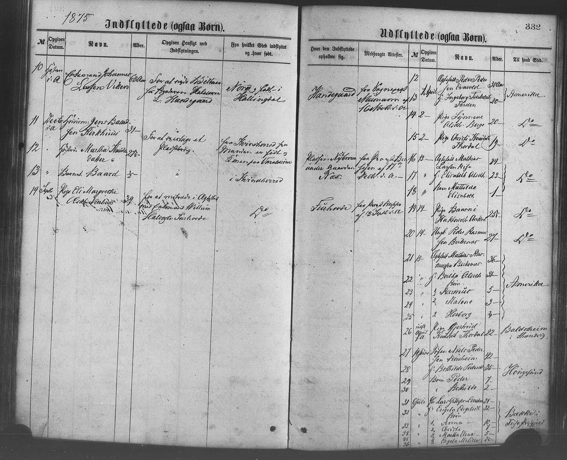 Strandebarm sokneprestembete, AV/SAB-A-78401/H/Haa: Parish register (official) no. A 9, 1872-1886, p. 332