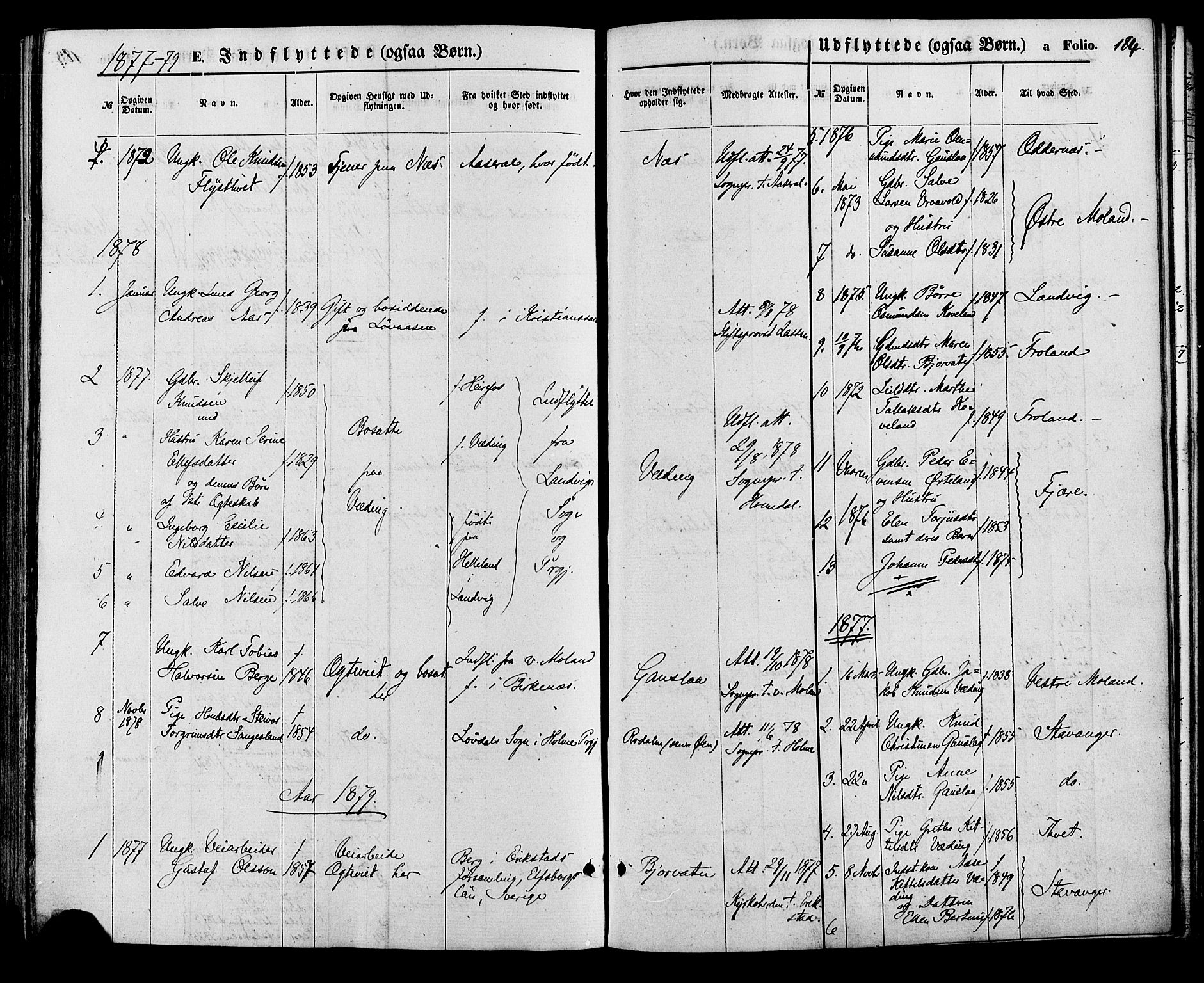 Herefoss sokneprestkontor, AV/SAK-1111-0019/F/Fa/Faa/L0002: Parish register (official) no. A 2, 1861-1886, p. 184