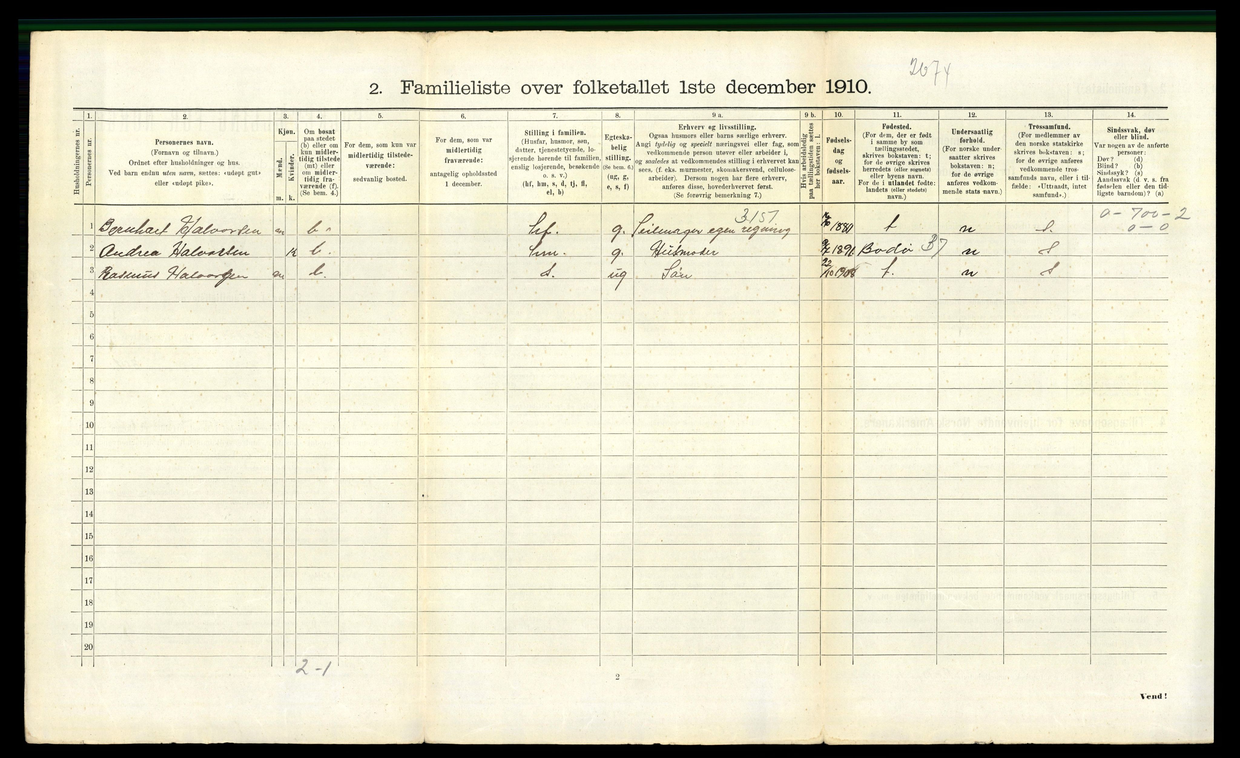 RA, 1910 census for Vardø, 1910, p. 1801