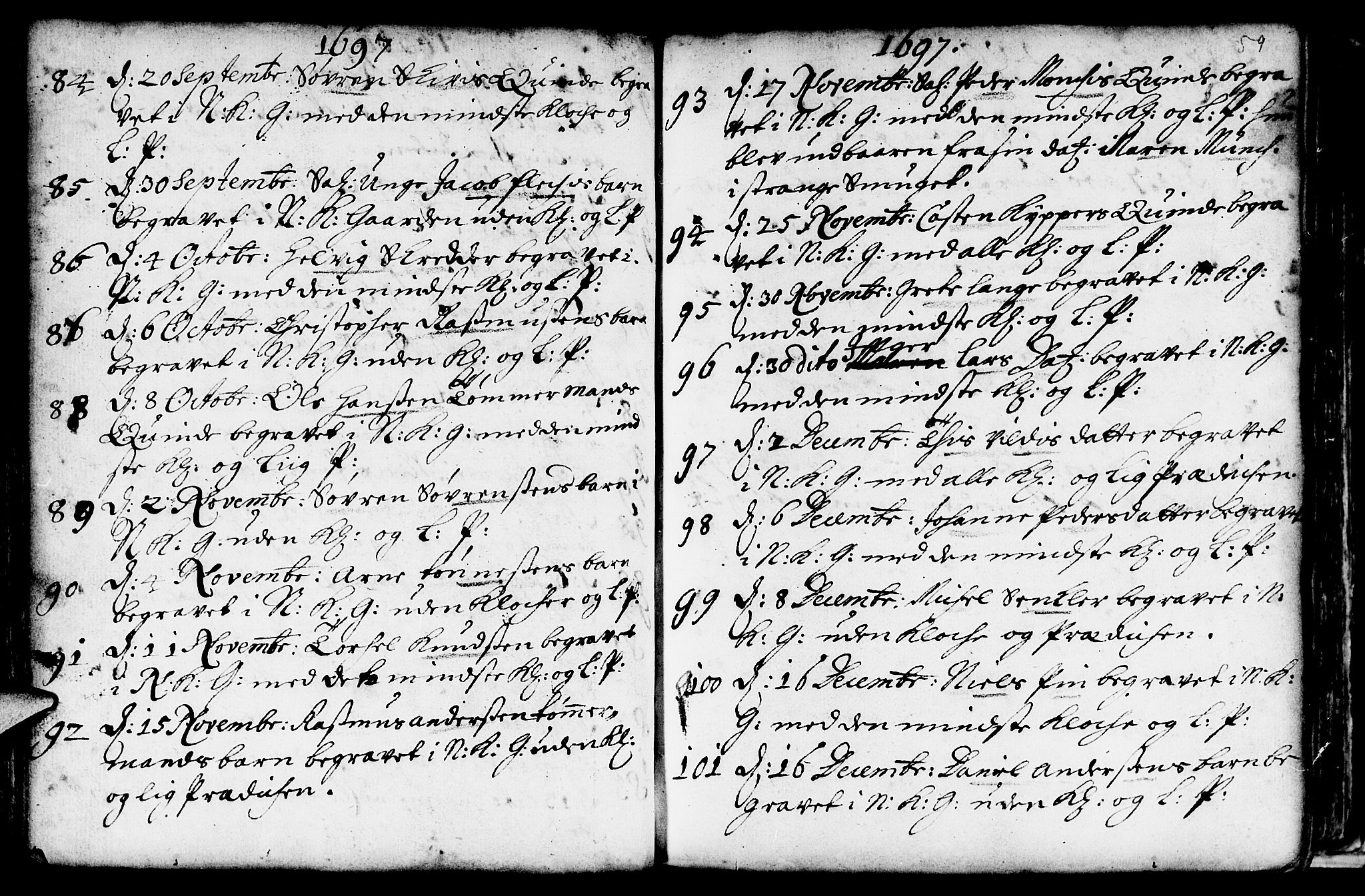 Nykirken Sokneprestembete, AV/SAB-A-77101/H/Haa/L0009: Parish register (official) no. A 9, 1689-1759, p. 59