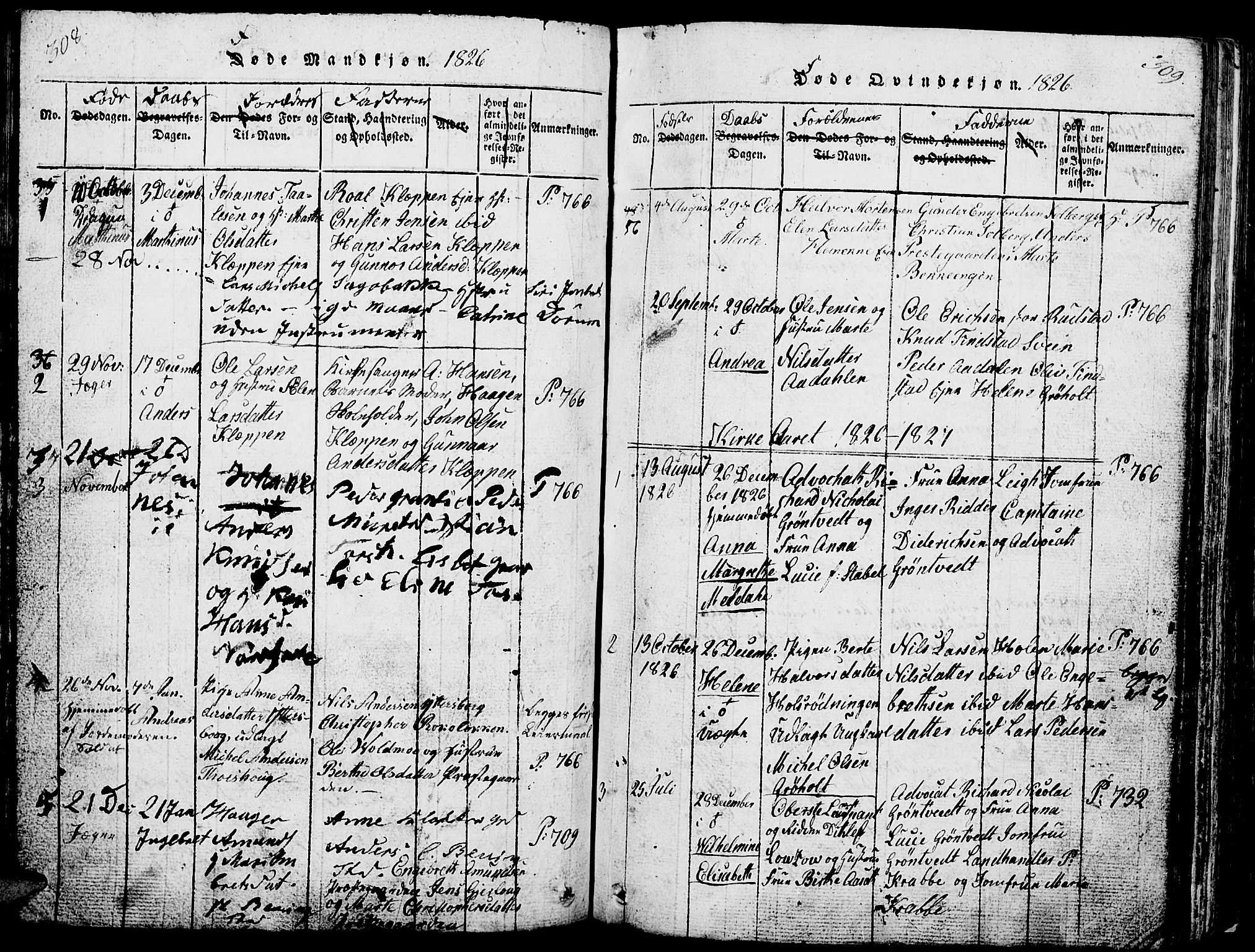 Løten prestekontor, SAH/PREST-022/L/La/L0001: Parish register (copy) no. 1, 1812-1832, p. 308-309