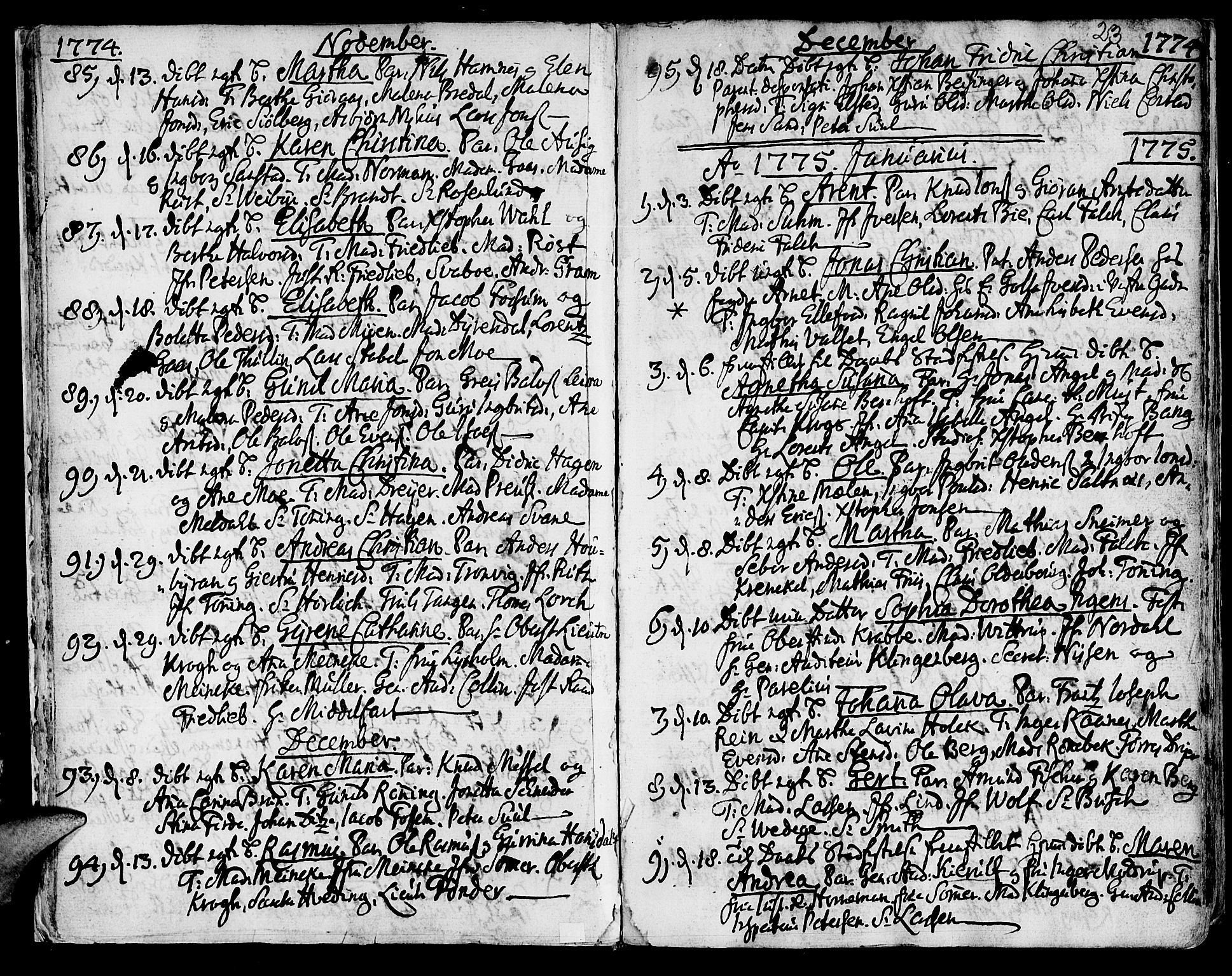 Ministerialprotokoller, klokkerbøker og fødselsregistre - Sør-Trøndelag, SAT/A-1456/601/L0039: Parish register (official) no. 601A07, 1770-1819, p. 23