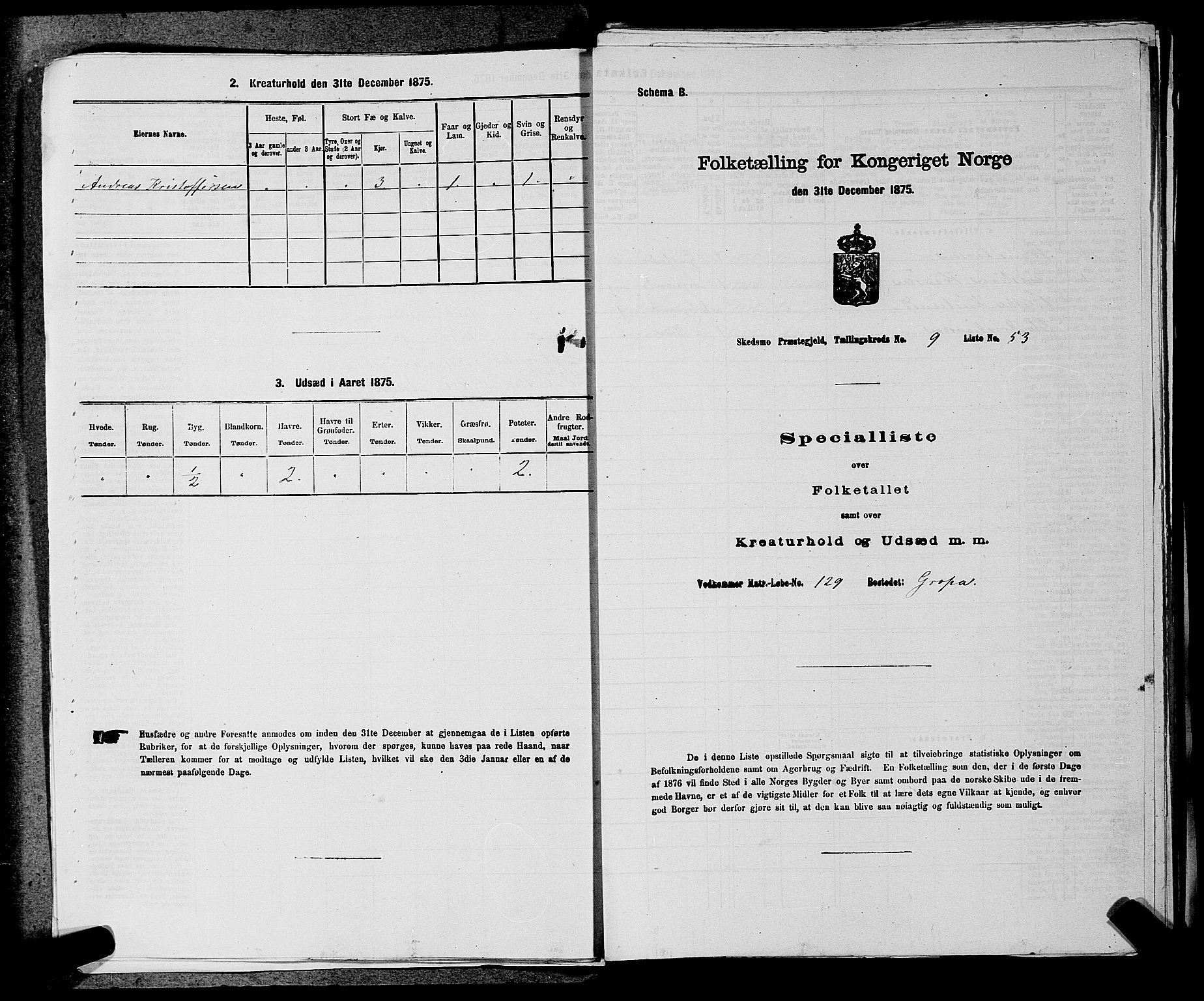 RA, 1875 census for 0231P Skedsmo, 1875, p. 1335