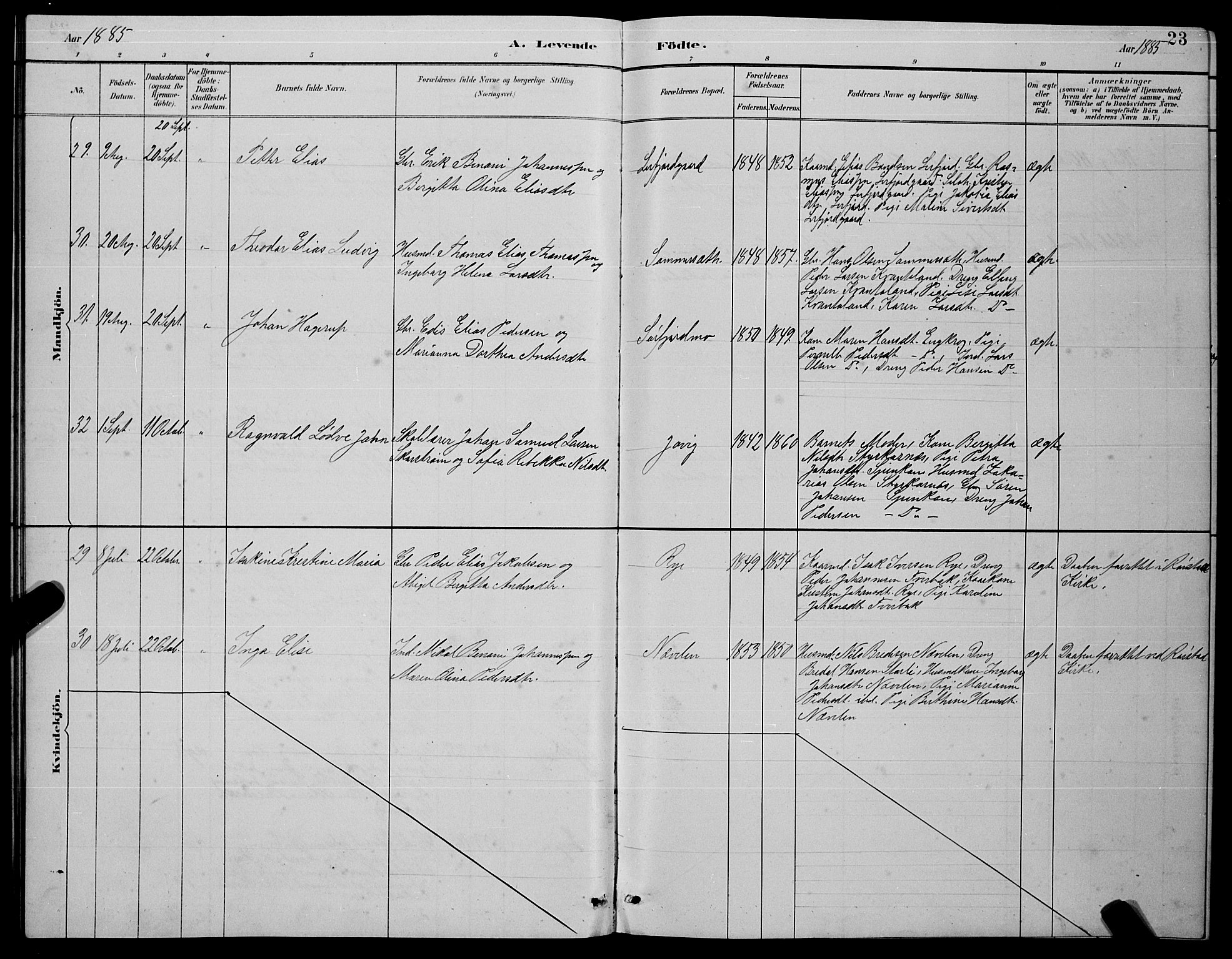 Ministerialprotokoller, klokkerbøker og fødselsregistre - Nordland, AV/SAT-A-1459/854/L0785: Parish register (copy) no. 854C01, 1883-1891, p. 23