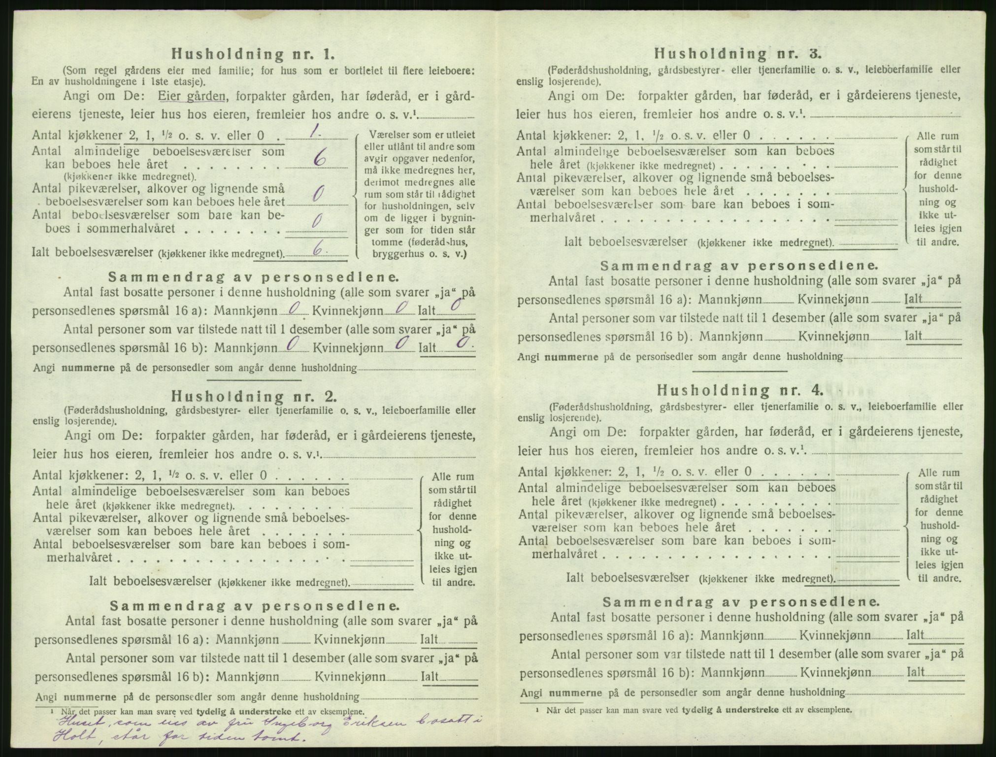 SAK, 1920 census for Øyestad, 1920, p. 497