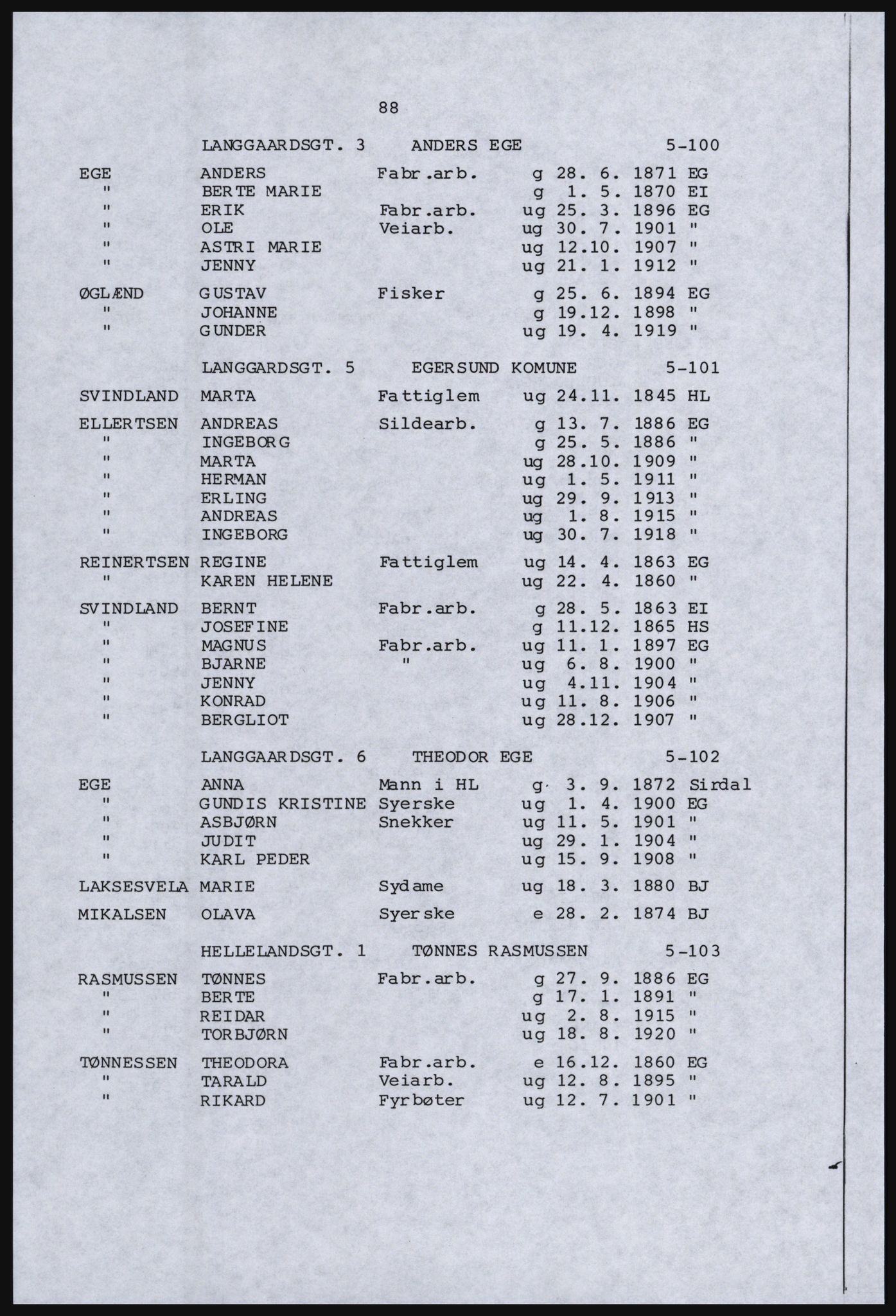 SAST, Copy of 1920 census for Dalane, 1920, p. 532