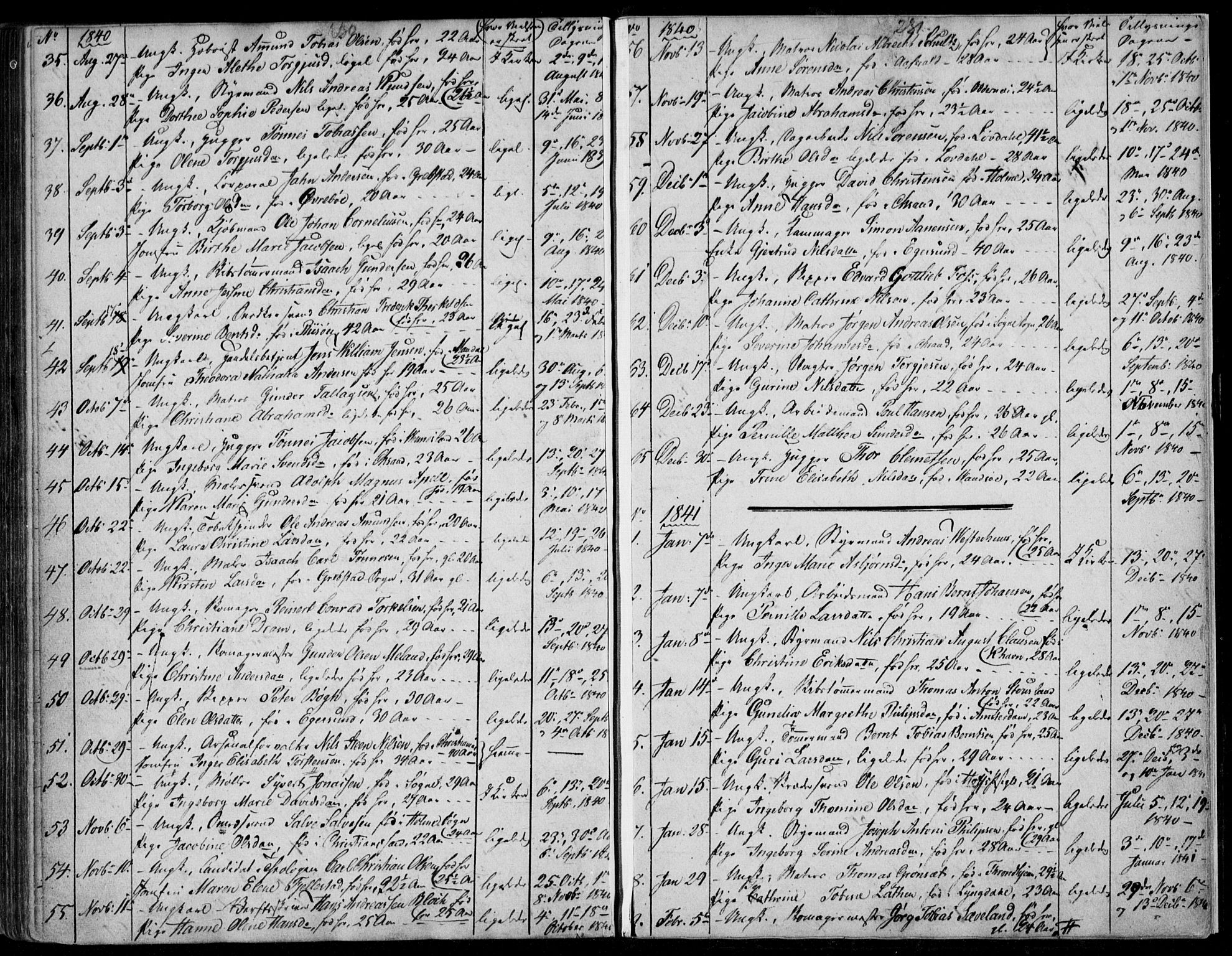 Kristiansand domprosti, SAK/1112-0006/F/Fb/L0009: Parish register (copy) no. B 9, 1838-1843, p. 230-231