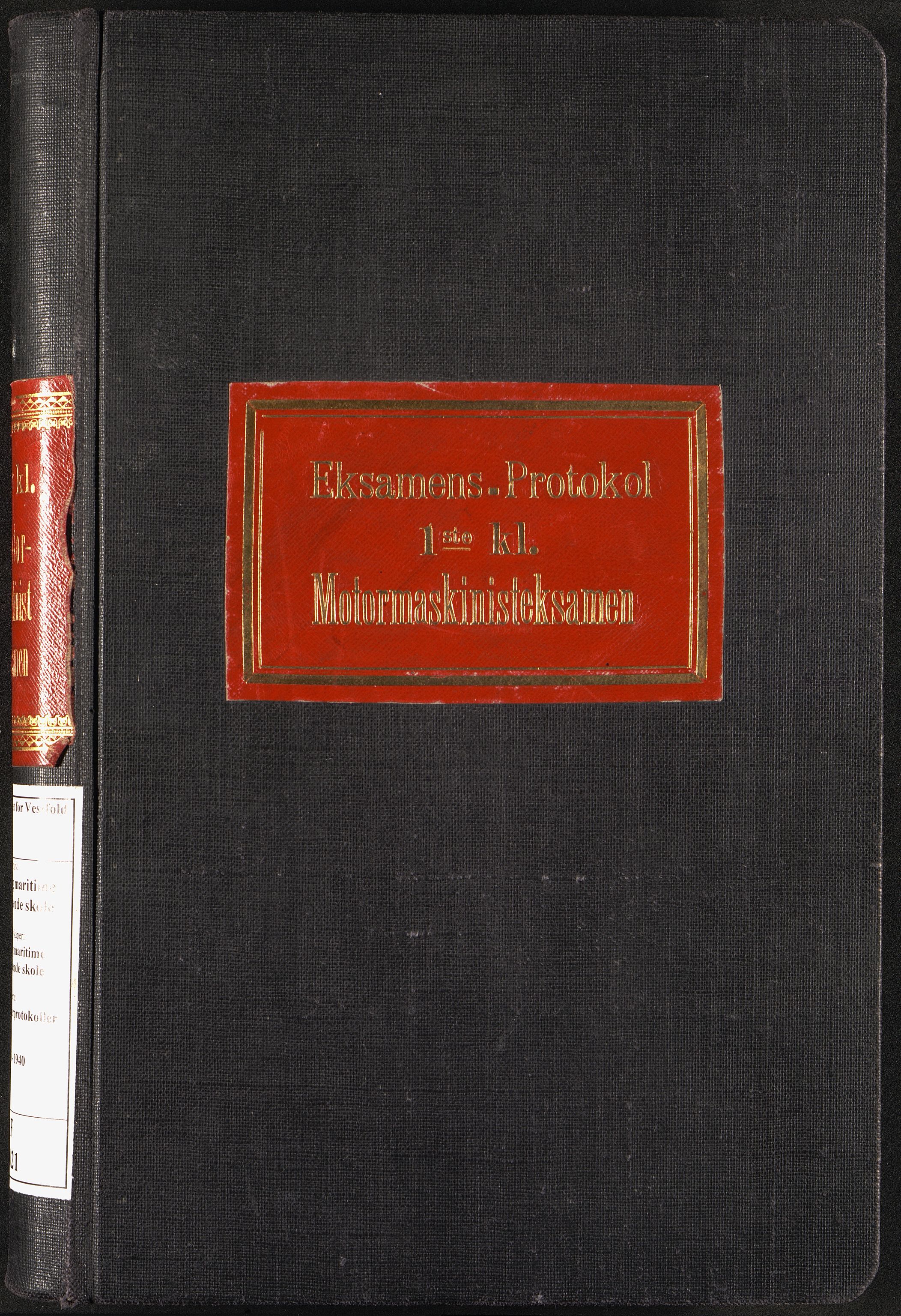 Vestfold fylkeskommune. Tønsberg maritime videregående skole, VEMU/A-1066/F/Fa/L0021: Eksamensprotokoll, 1. klasse Motormaskinisteksamen, 1930-1940