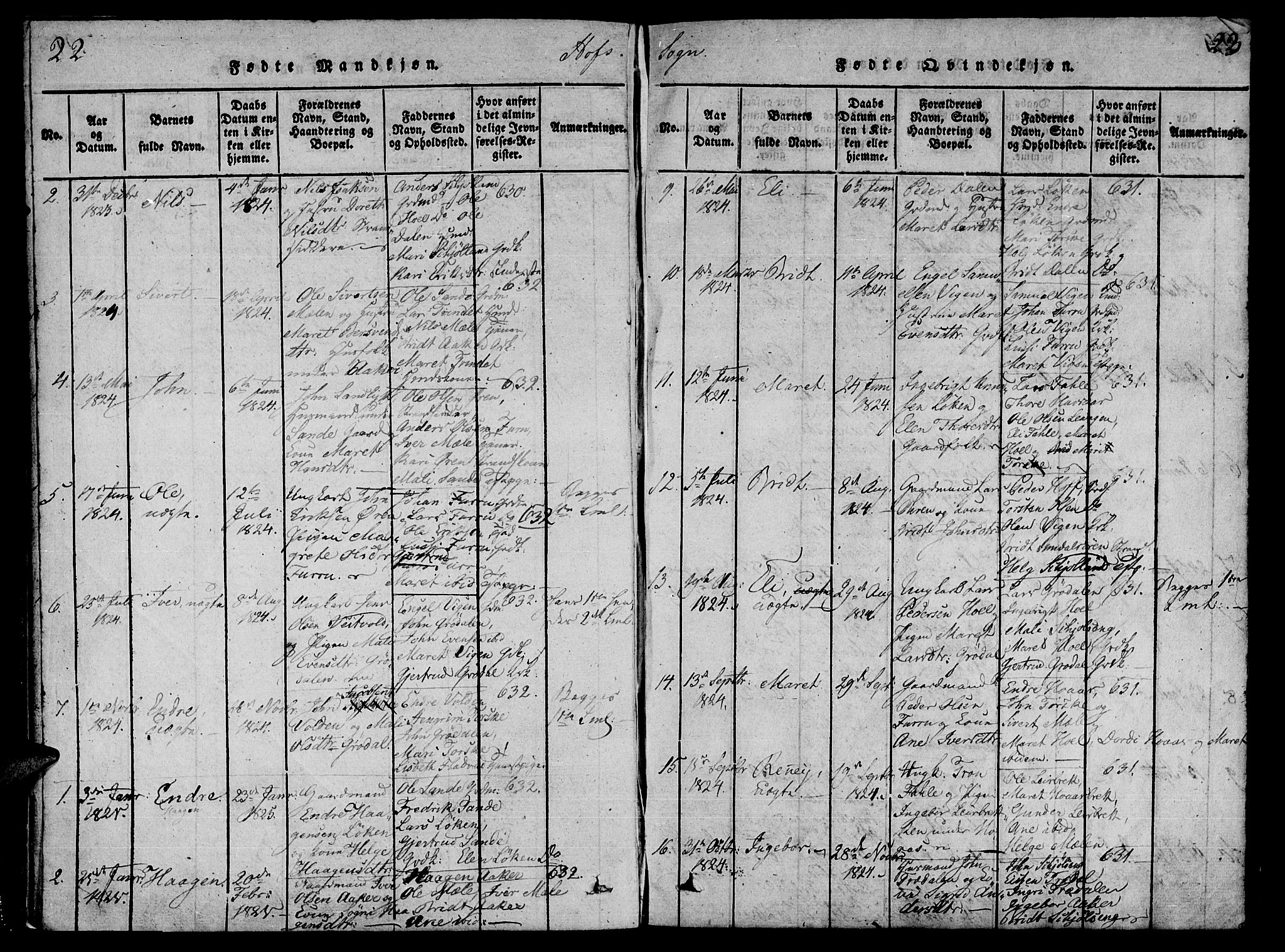 Ministerialprotokoller, klokkerbøker og fødselsregistre - Møre og Romsdal, SAT/A-1454/590/L1009: Parish register (official) no. 590A03 /1, 1819-1832, p. 22-23