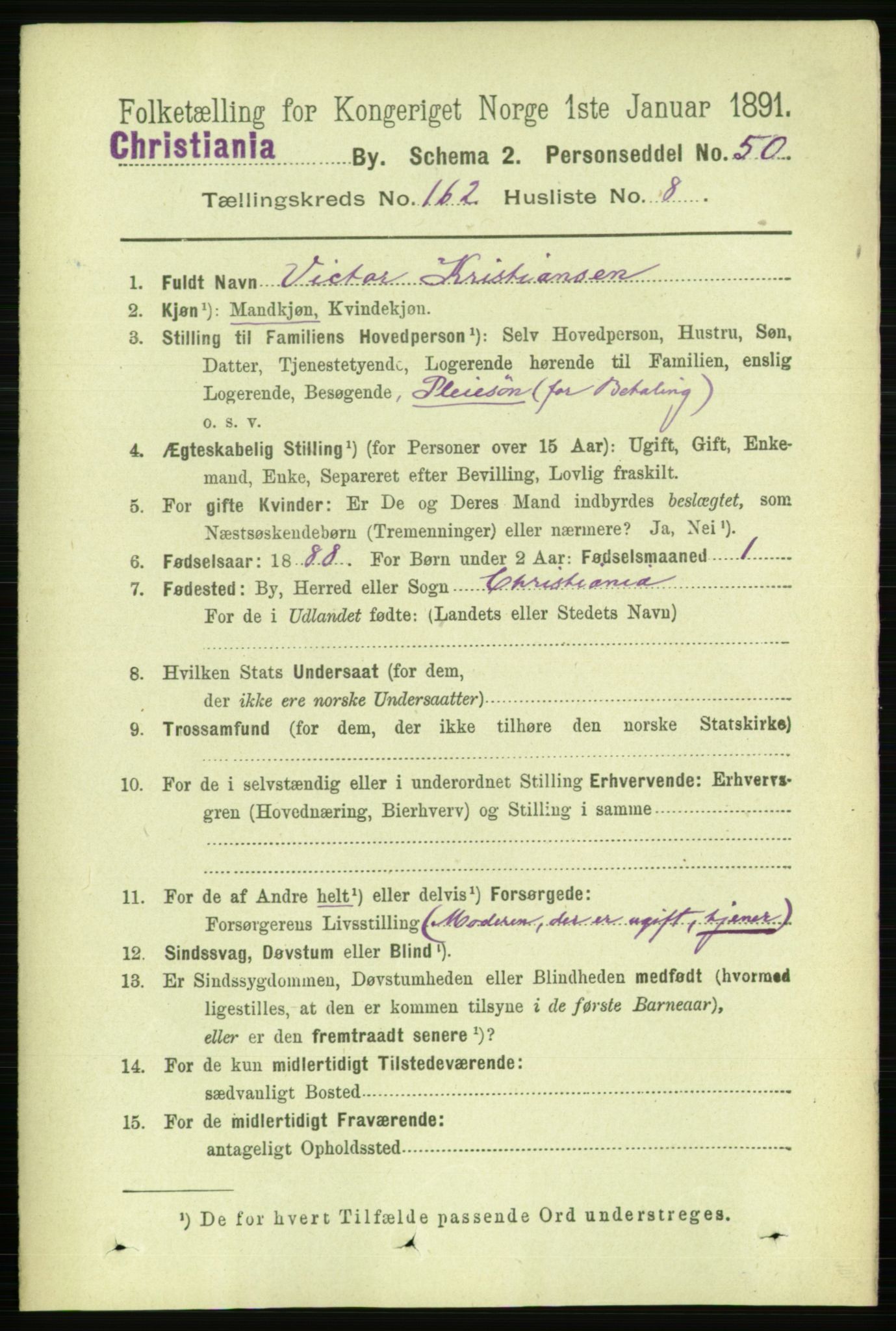 RA, 1891 census for 0301 Kristiania, 1891, p. 93222