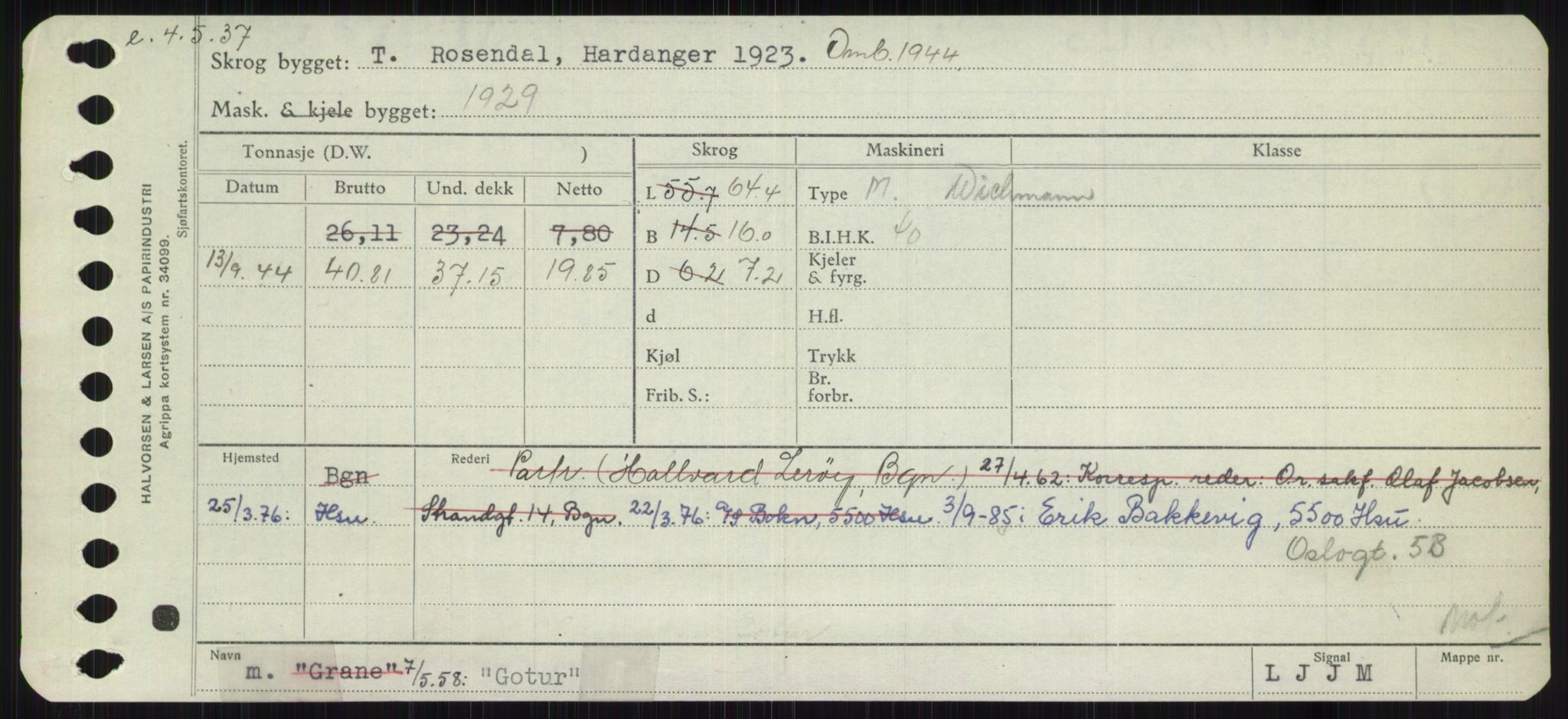 Sjøfartsdirektoratet med forløpere, Skipsmålingen, RA/S-1627/H/Ha/L0002/0002: Fartøy, Eik-Hill / Fartøy, G-Hill, p. 209