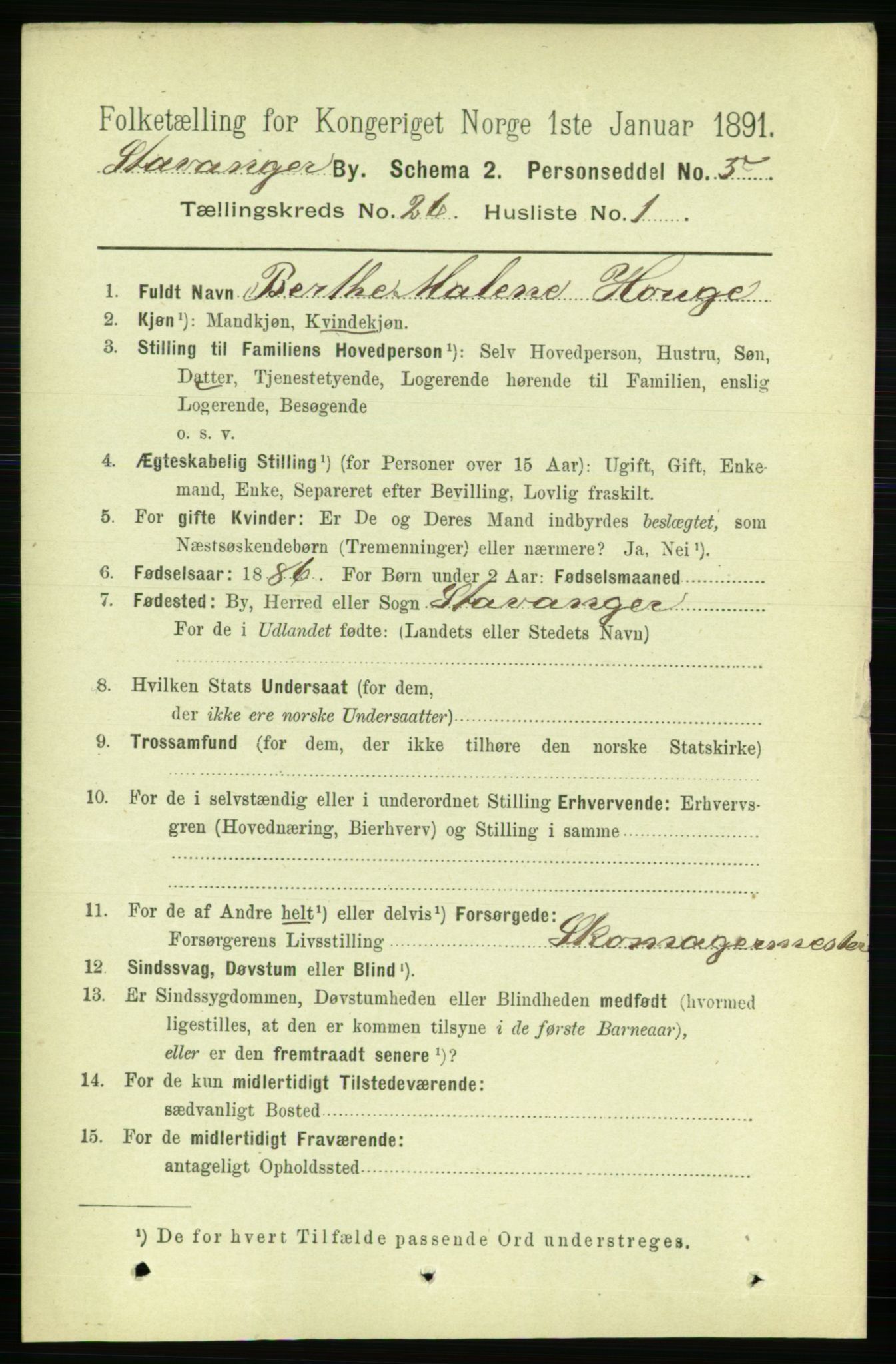 RA, 1891 census for 1103 Stavanger, 1891, p. 28122