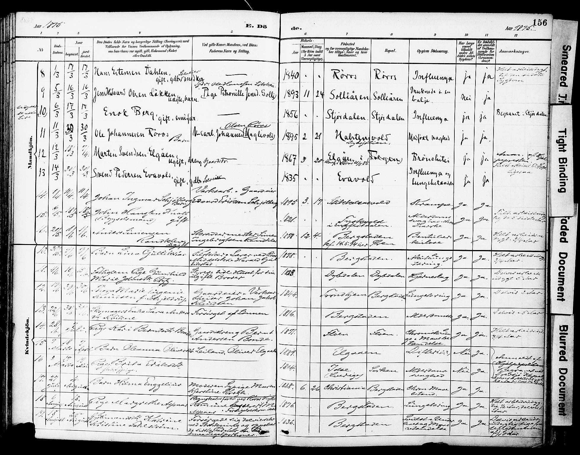 Ministerialprotokoller, klokkerbøker og fødselsregistre - Sør-Trøndelag, SAT/A-1456/681/L0935: Parish register (official) no. 681A13, 1890-1898, p. 156