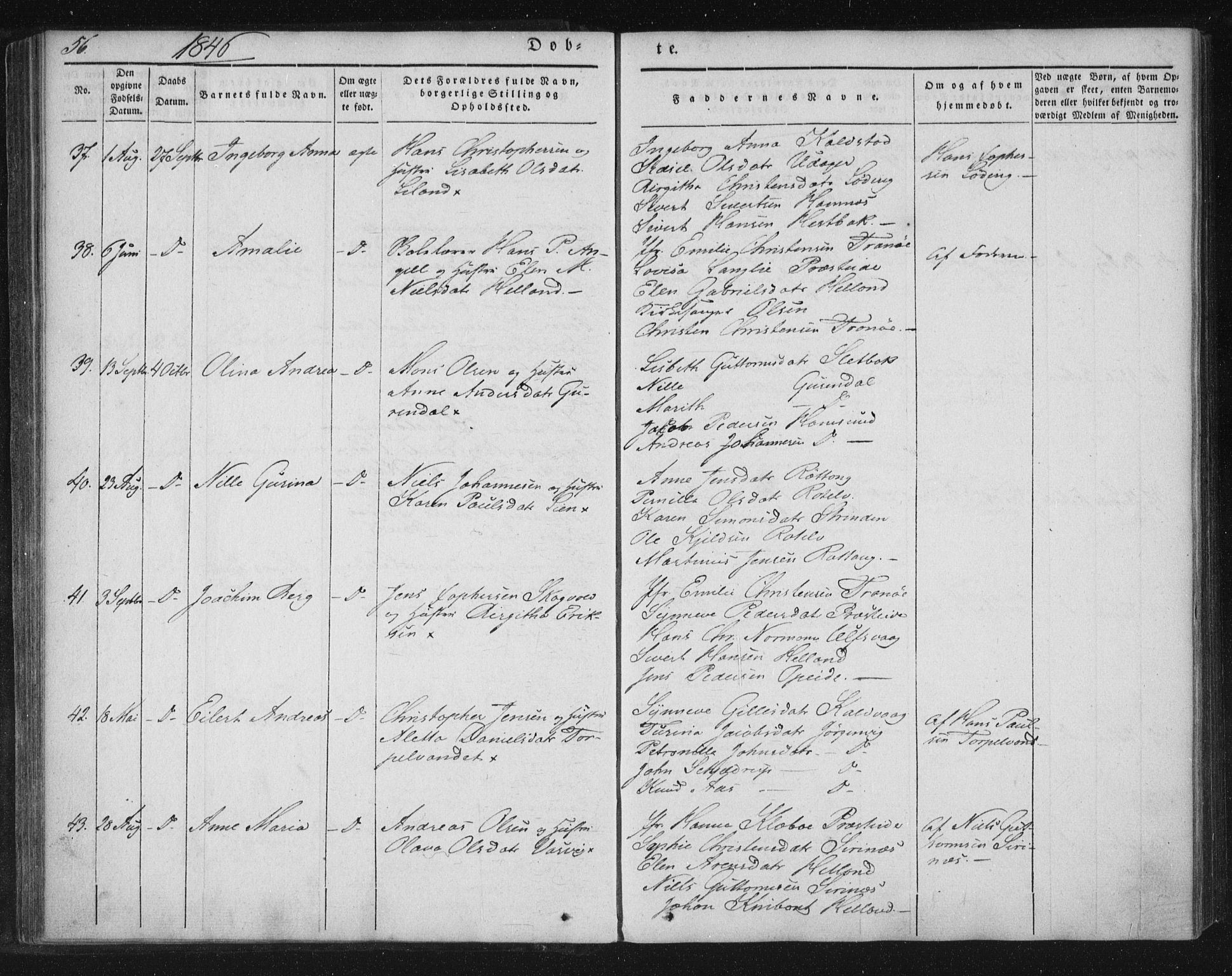 Ministerialprotokoller, klokkerbøker og fødselsregistre - Nordland, AV/SAT-A-1459/859/L0843: Parish register (official) no. 859A03, 1840-1848, p. 56